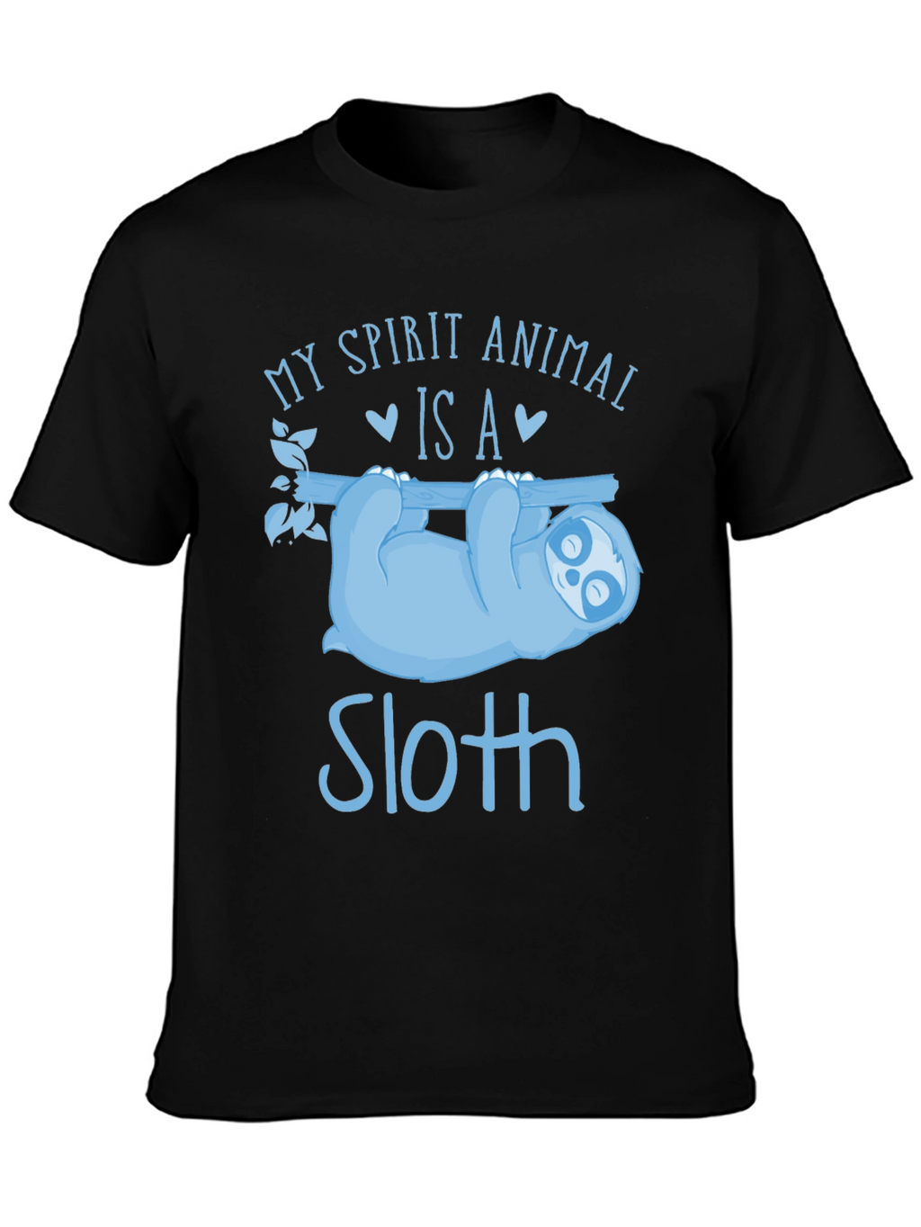 Sloth Spirit Animal Black T-Shirt
