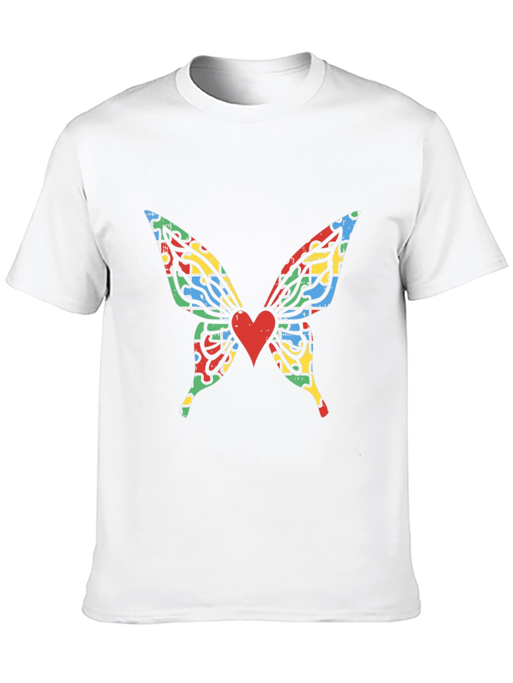 Butterfly Wings Heart Graphic Black T-Shirt