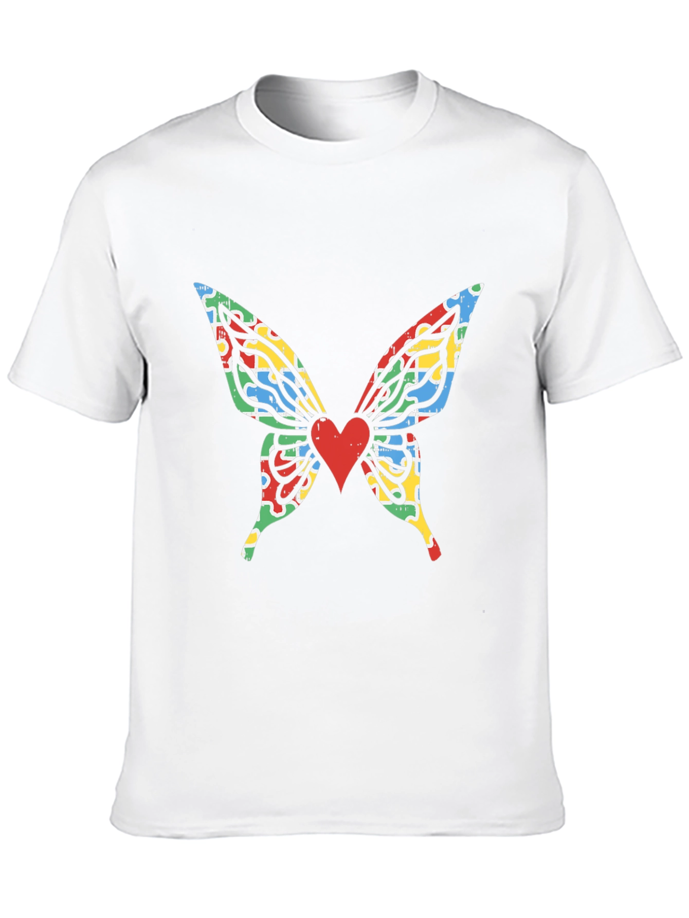Butterfly Wings Heart Graphic Black T-Shirt
