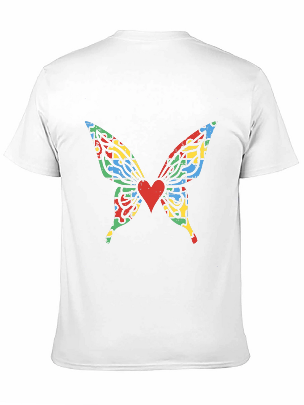 Butterfly Wings Heart Graphic Black T-Shirt