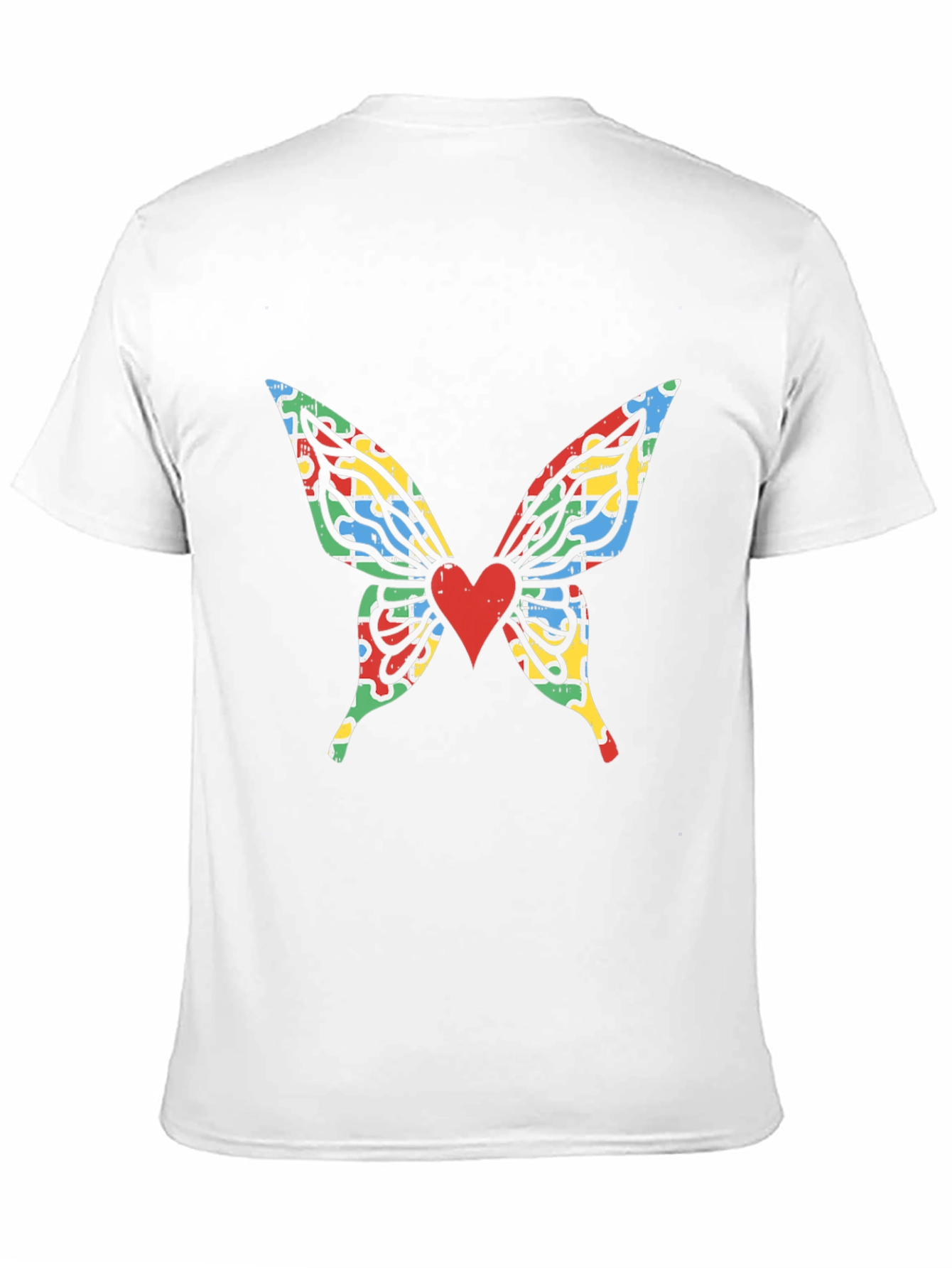 Butterfly Wings Heart Graphic Black T-Shirt