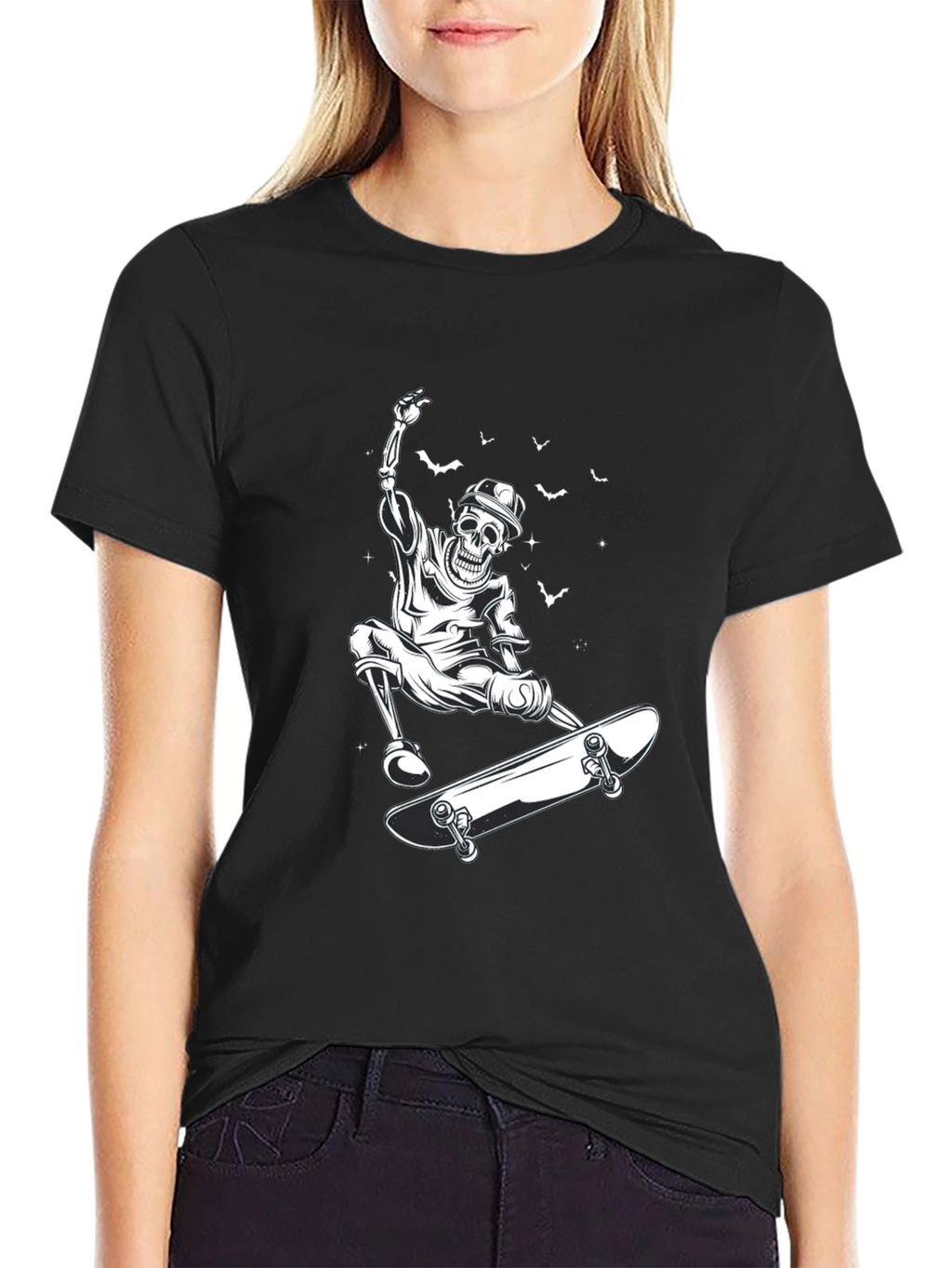Skateboarding Skeleton Black T-Shirt