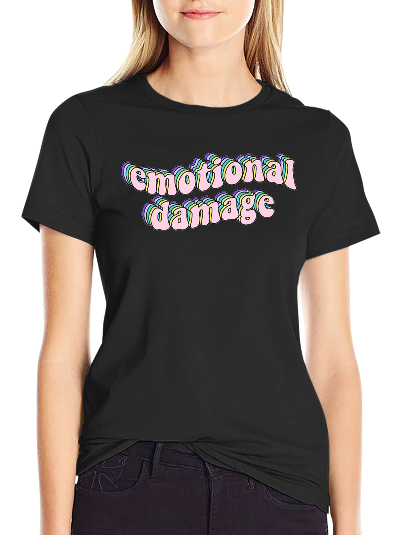 Emotional Damage Graphic Tee - Comfort Fit Black T-Shirt