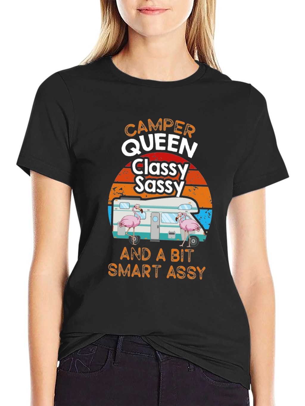 Camper Queen Classy Sassy Funny Graphic Tee