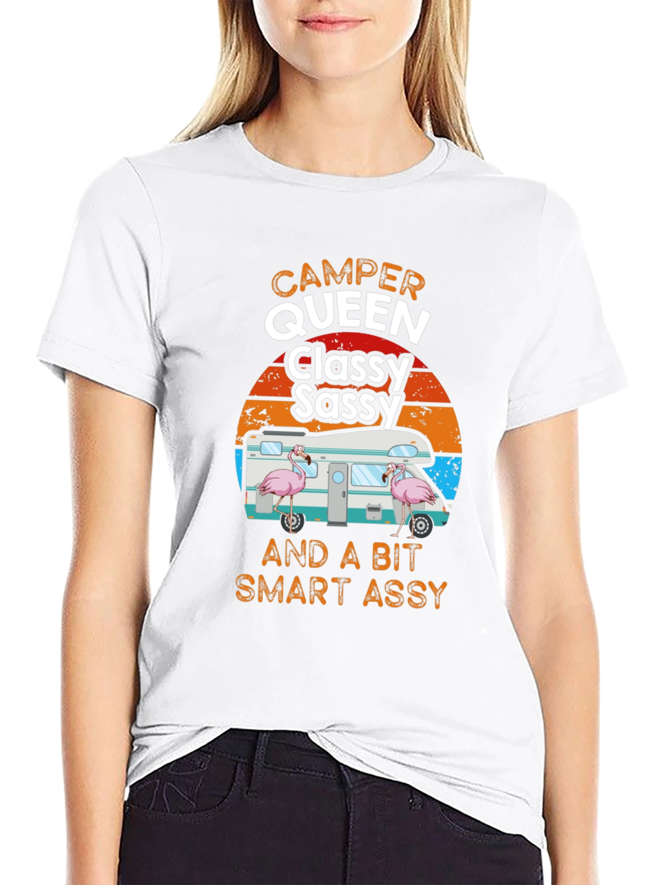 Camper Queen Classy Sassy Funny Graphic Tee