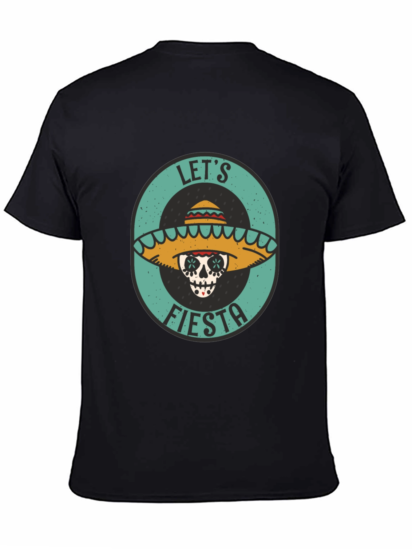Lets Fiesta Sugar Skull Tee - Black Cotton T-Shirt