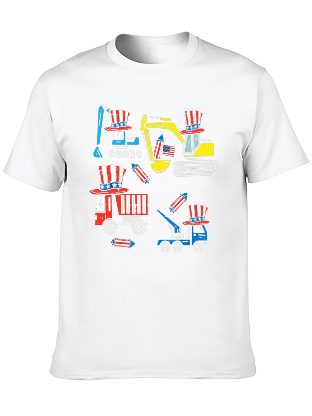 Patriotic Construction Vehicles T-Shirt