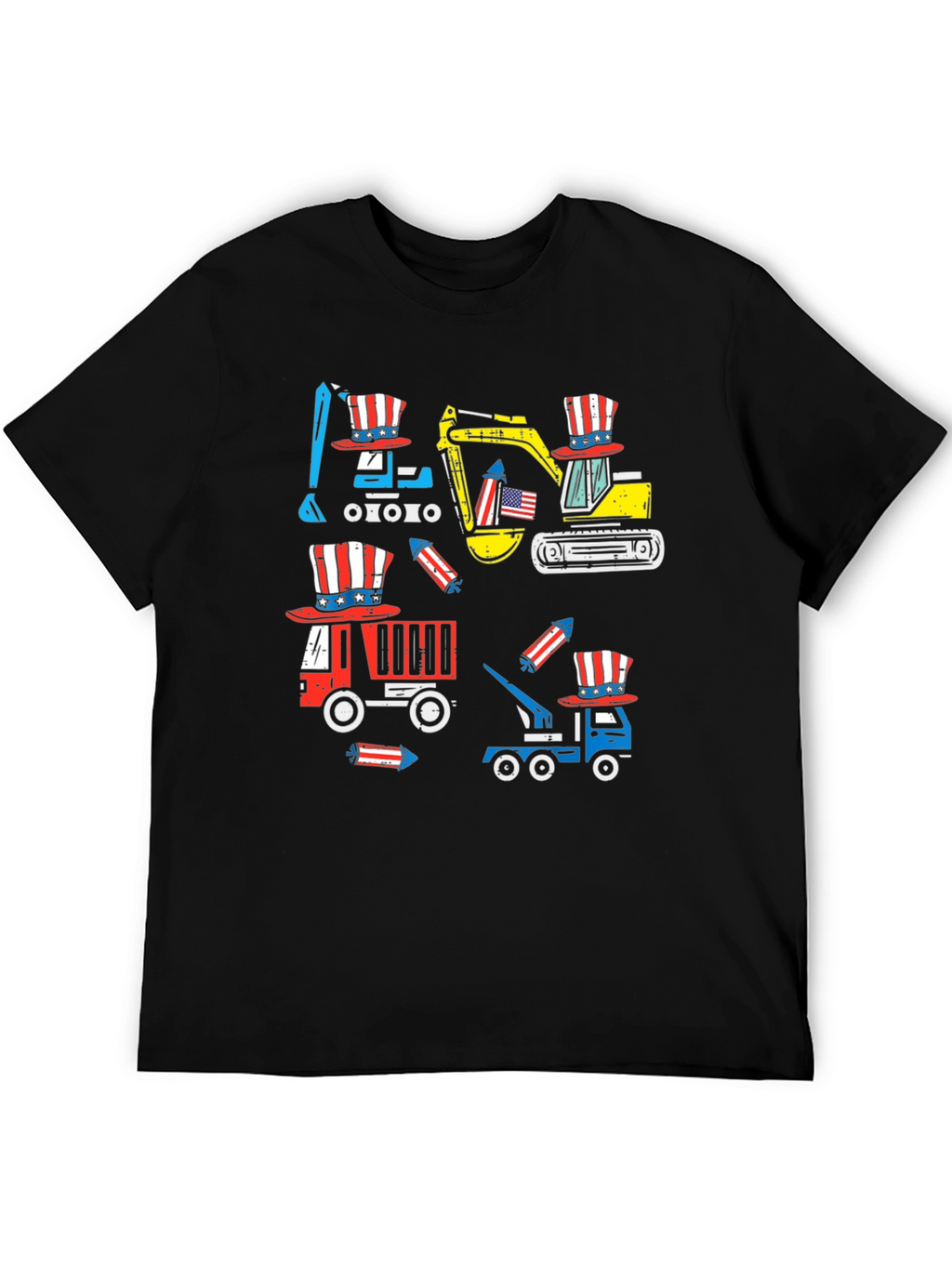 Patriotic Construction Vehicles T-Shirt