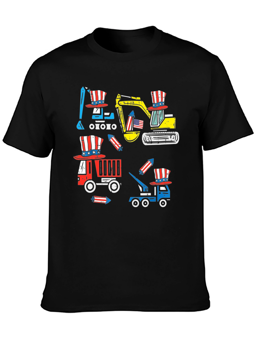 Patriotic Construction Vehicles T-Shirt