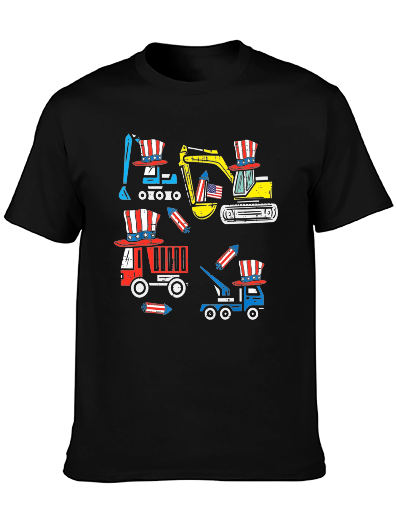 Patriotic Construction Vehicles T-Shirt