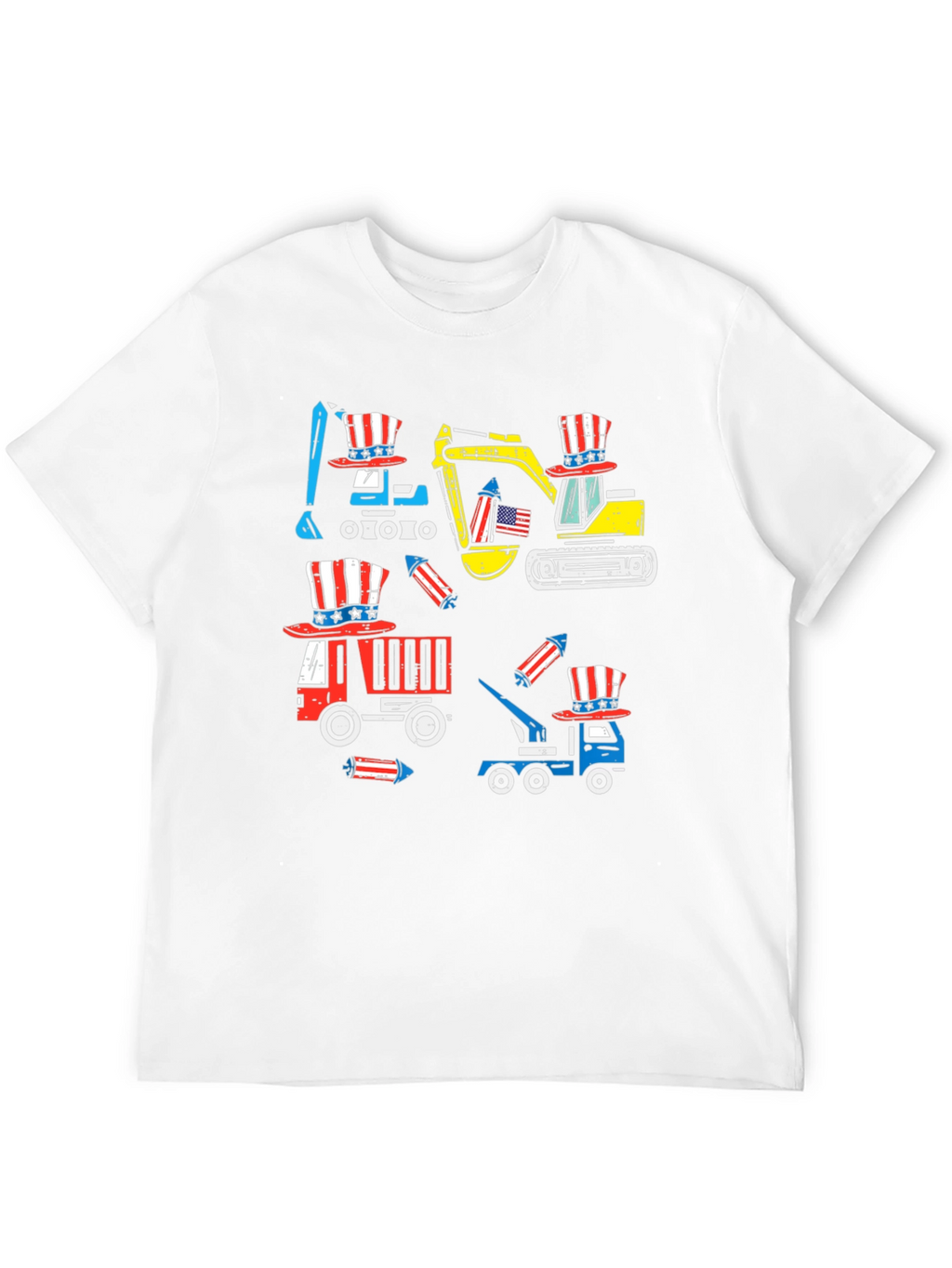 Patriotic Construction Vehicles T-Shirt