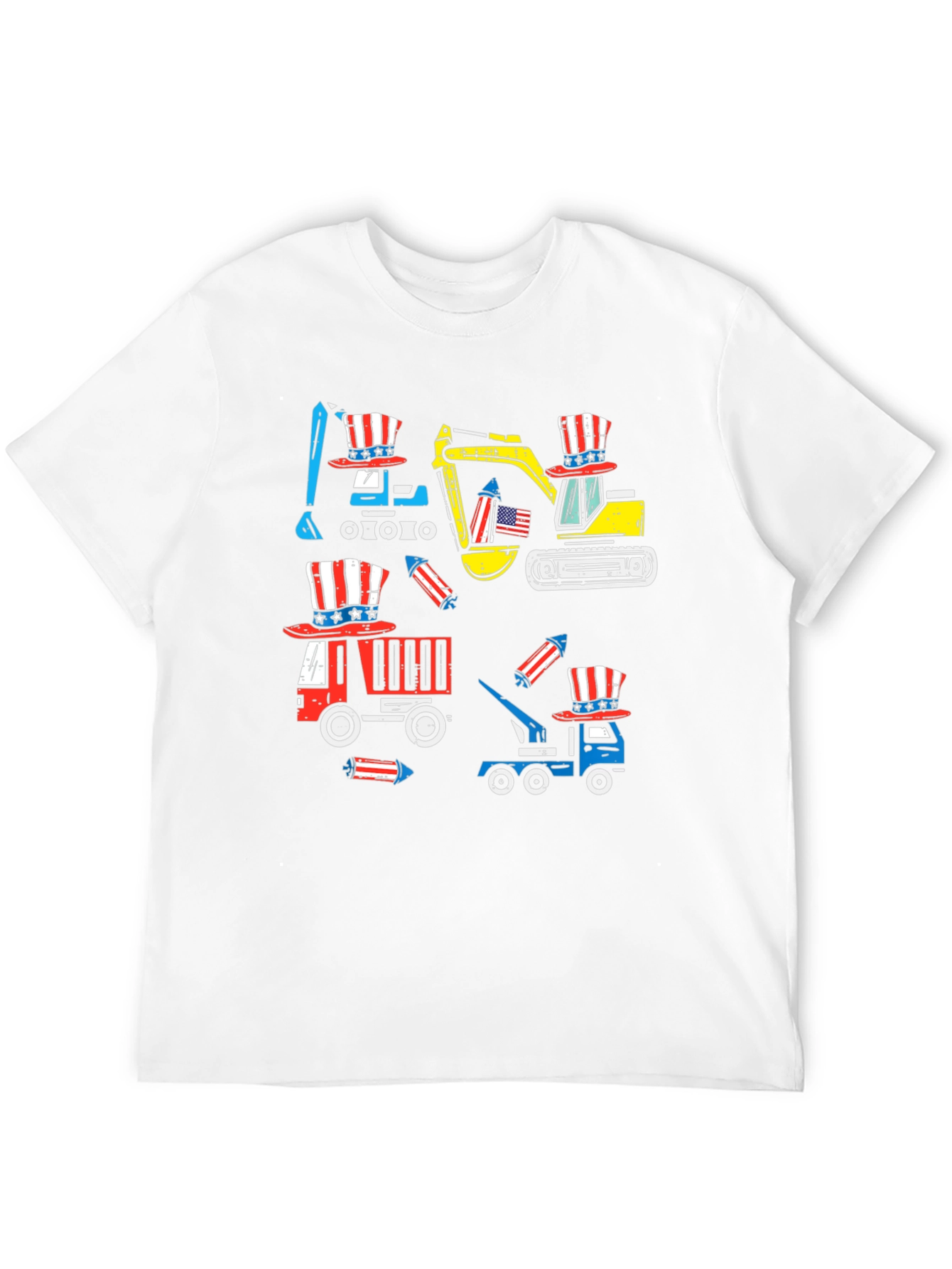 Patriotic Construction Vehicles T-Shirt