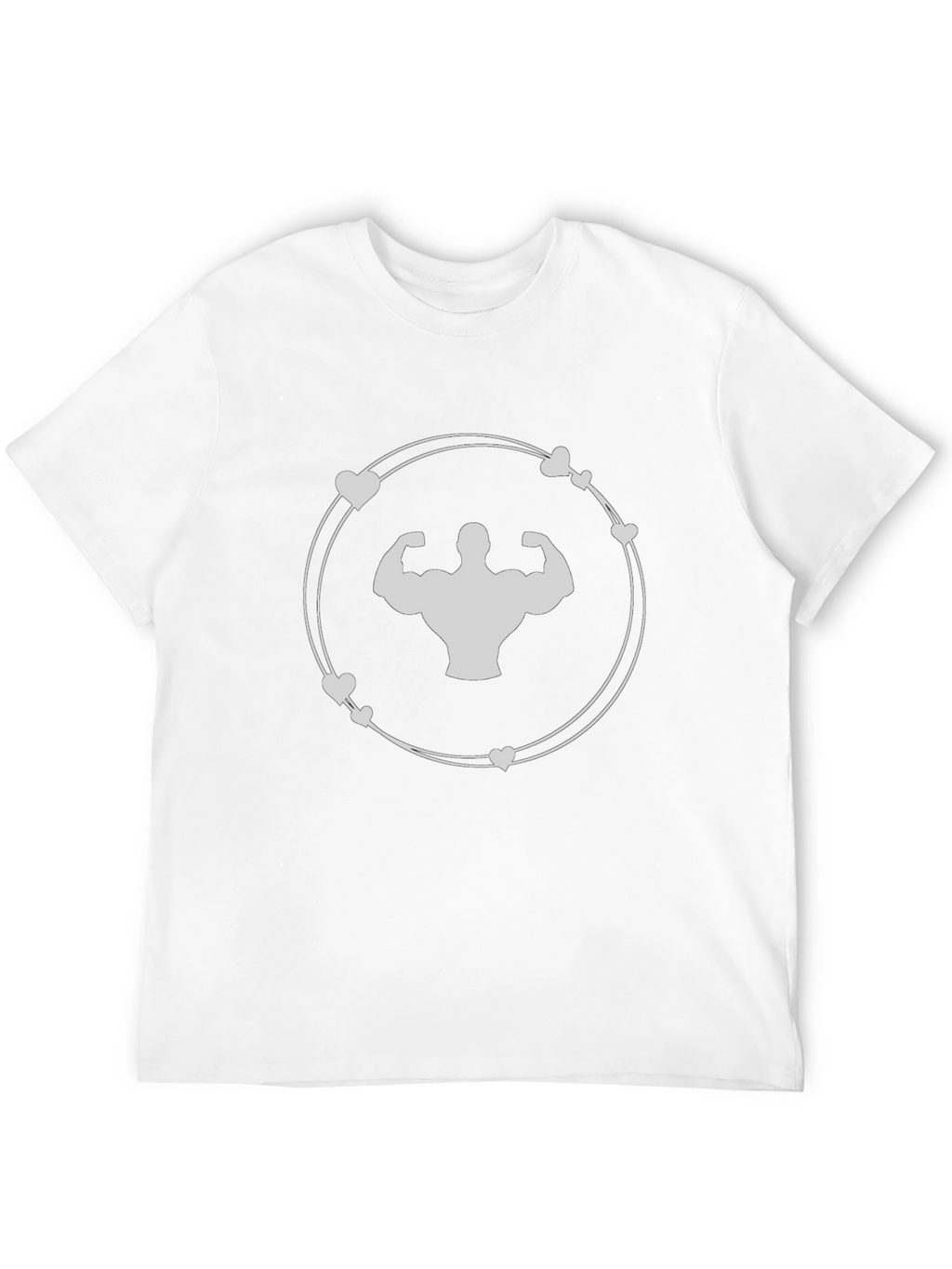 Muscle Man Heart Circle T-Shirt