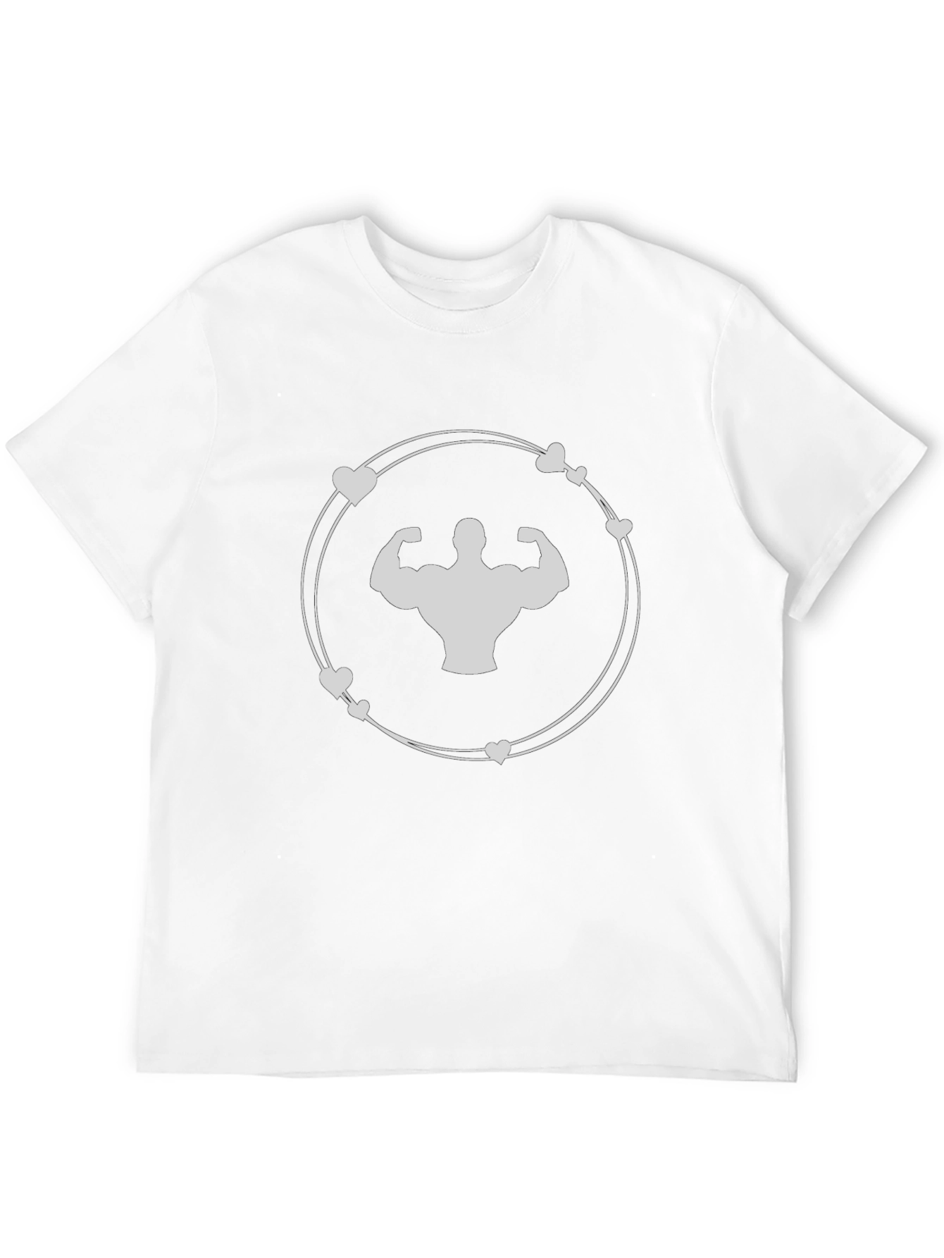 Muscle Man Heart Circle T-Shirt