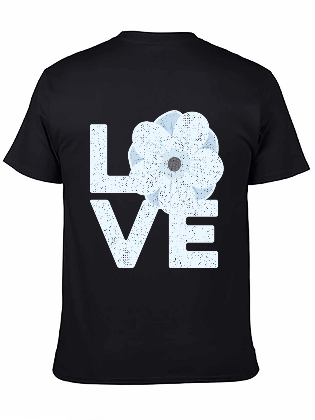 Floral LOVE Graphic T-Shirt - Black Casual Tee