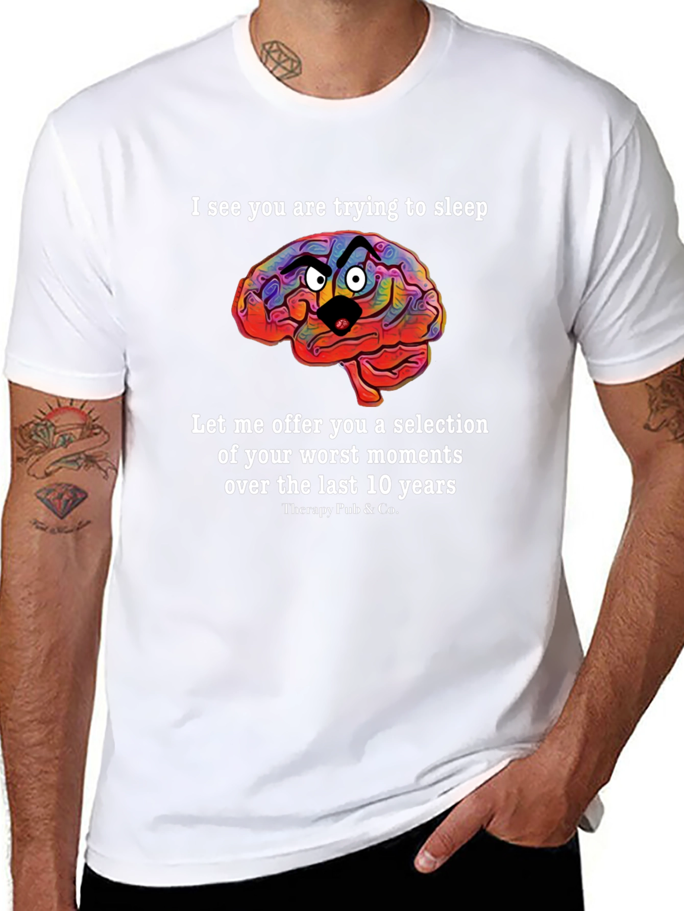 Funny Brain T-Shirt:  Sleep Deprivation Humor