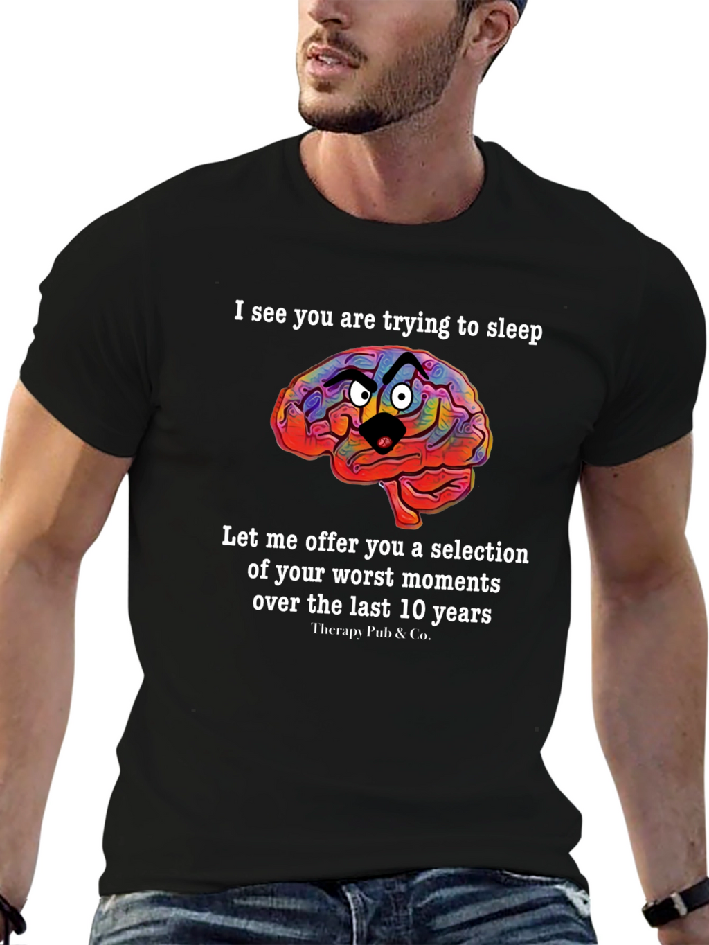 Funny Brain T-Shirt:  Sleep Deprivation Humor