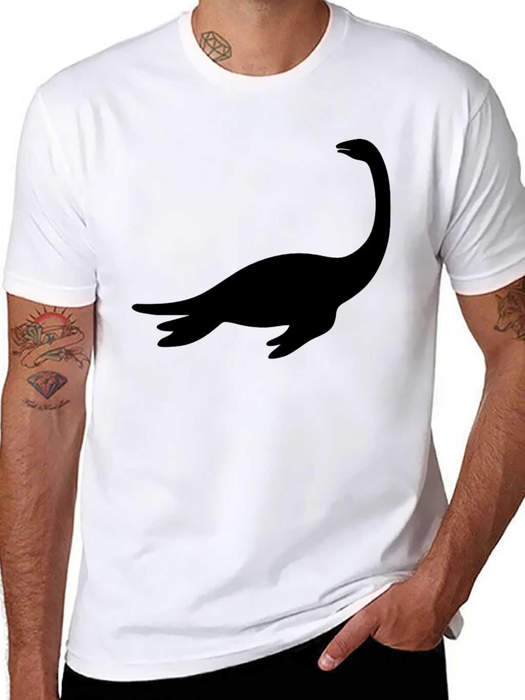 Loch Ness Monster Silhouette T-Shirt - Black