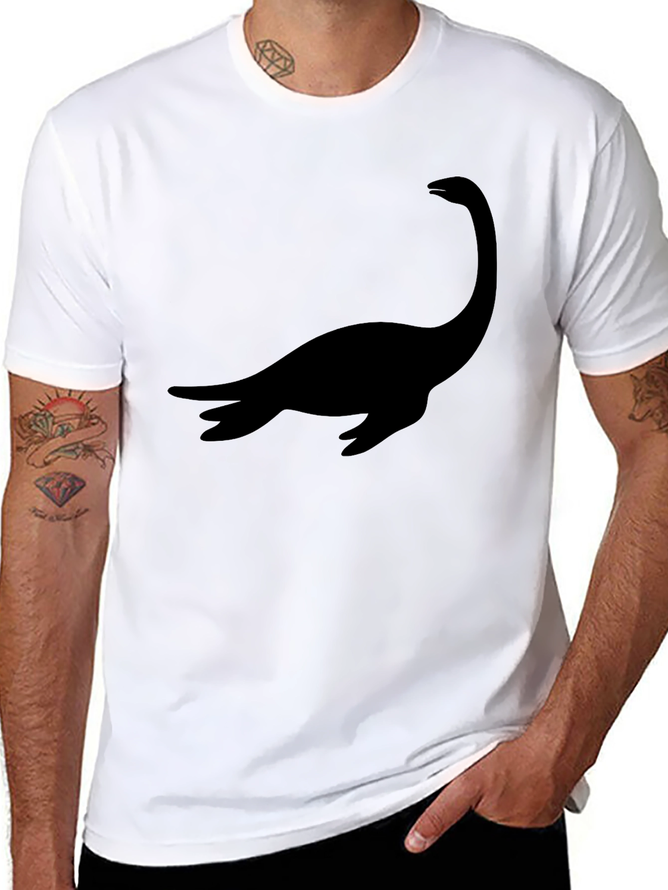 Loch Ness Monster Silhouette T-Shirt - Black