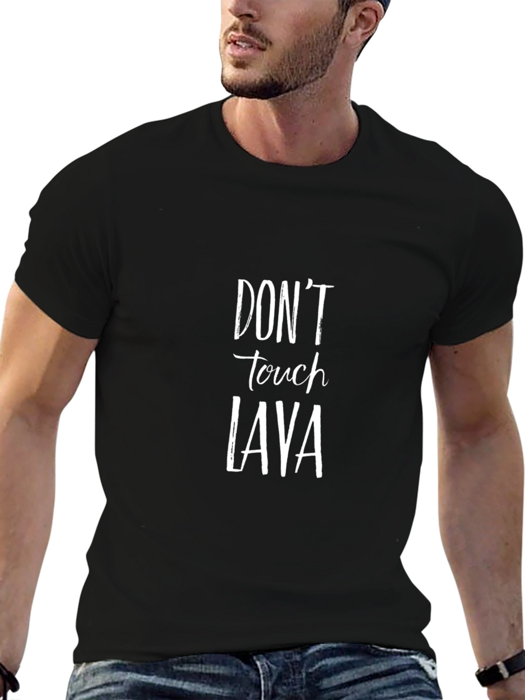 Dont Touch Lava Graphic T-Shirt - Black
