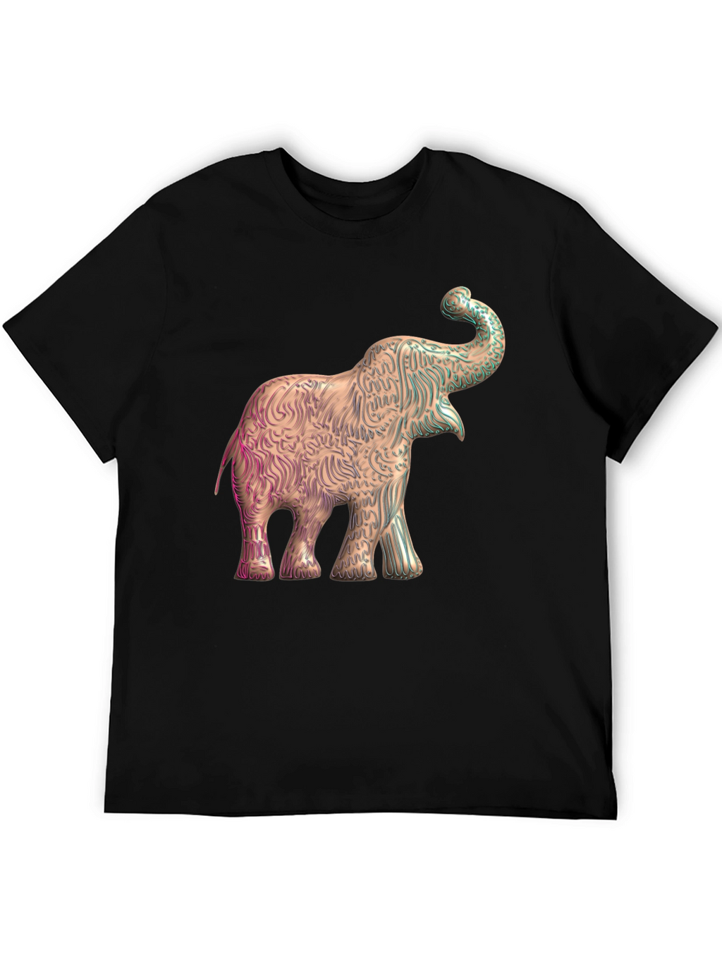 Elephant Graphic Print Tee - Stylish Mens Black T-Shirt