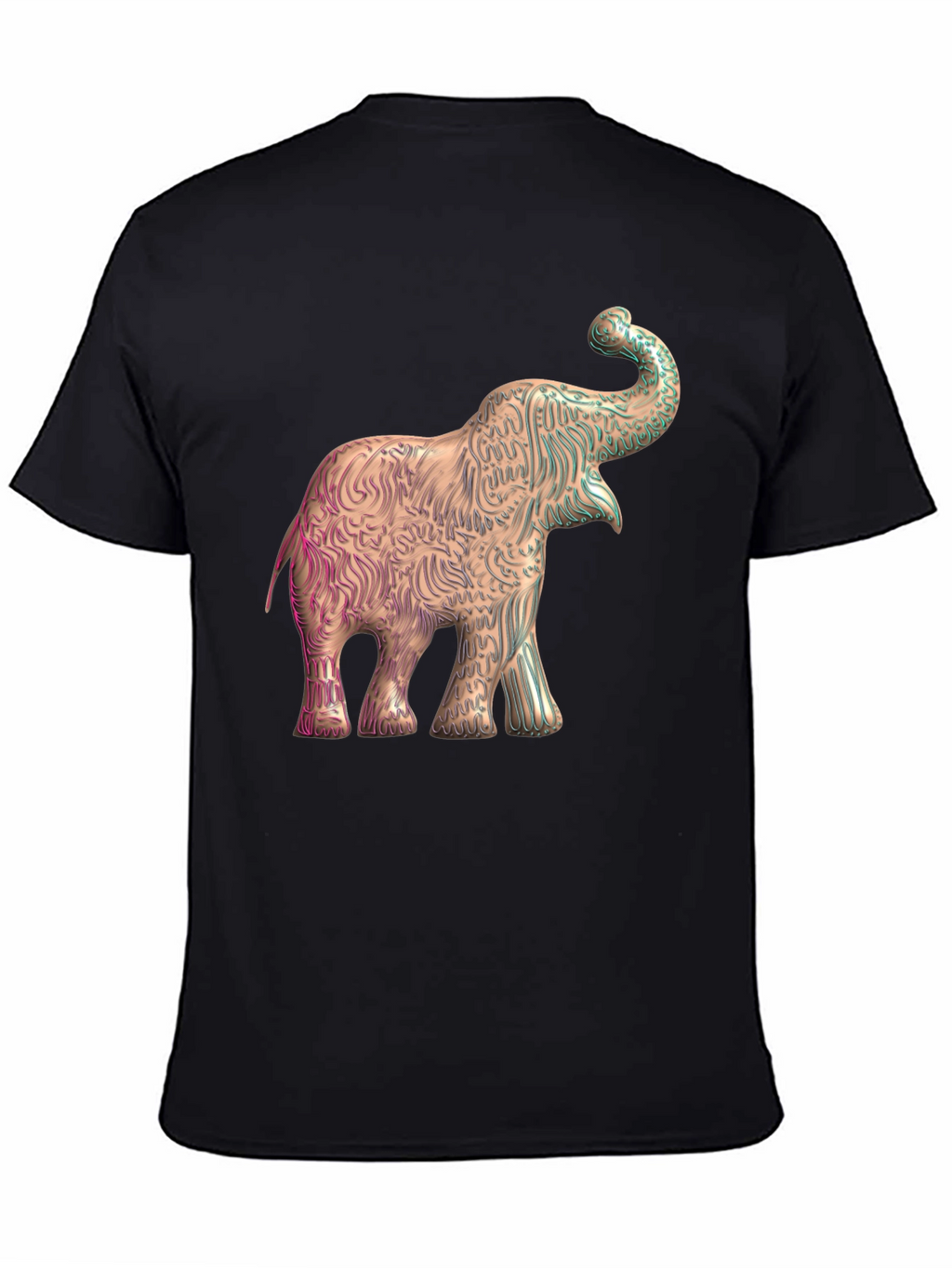 Elephant Graphic Print Tee - Stylish Mens Black T-Shirt