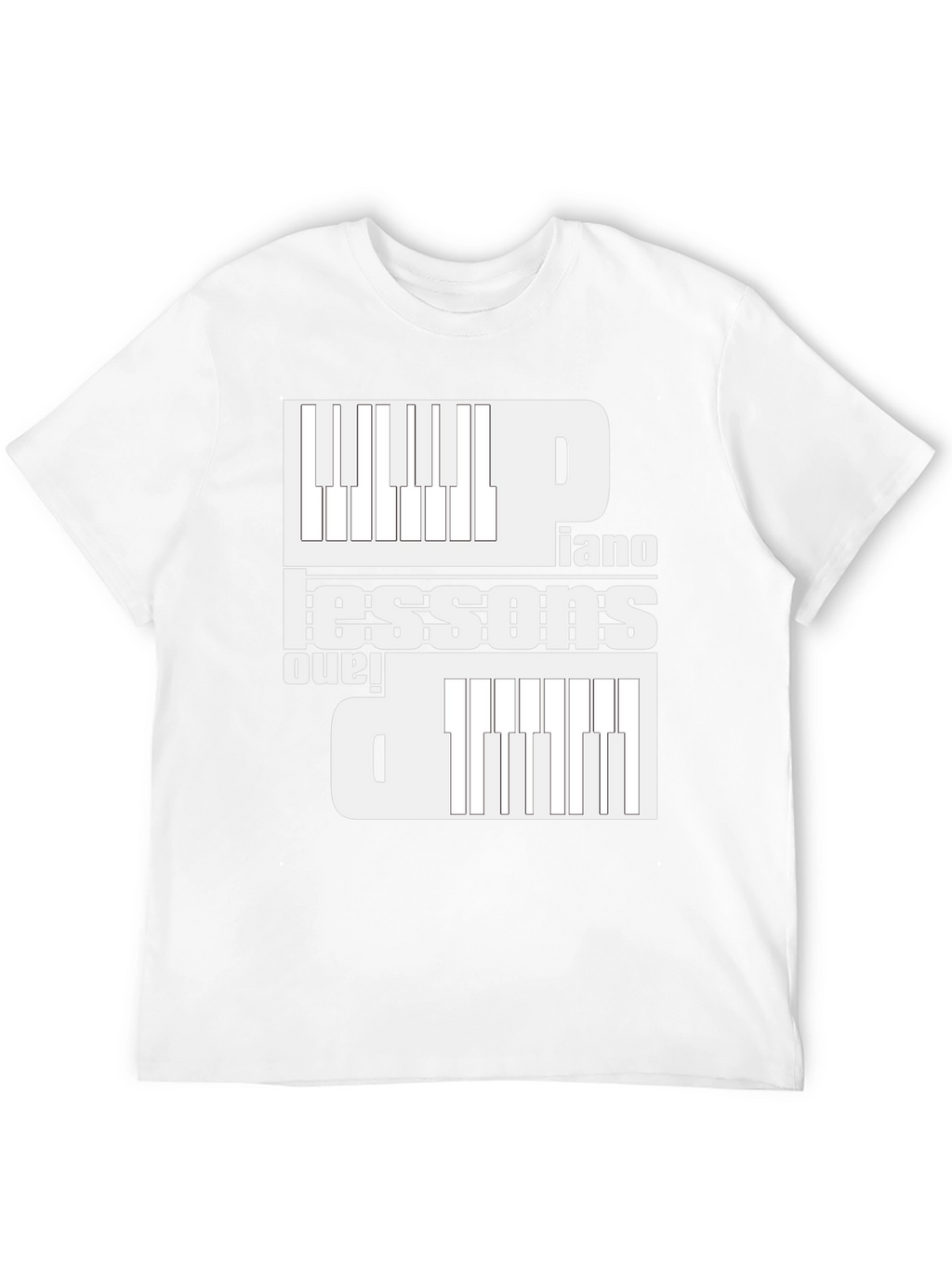 Piano Lessons Graphic T-Shirt - Black Cotton Tee
