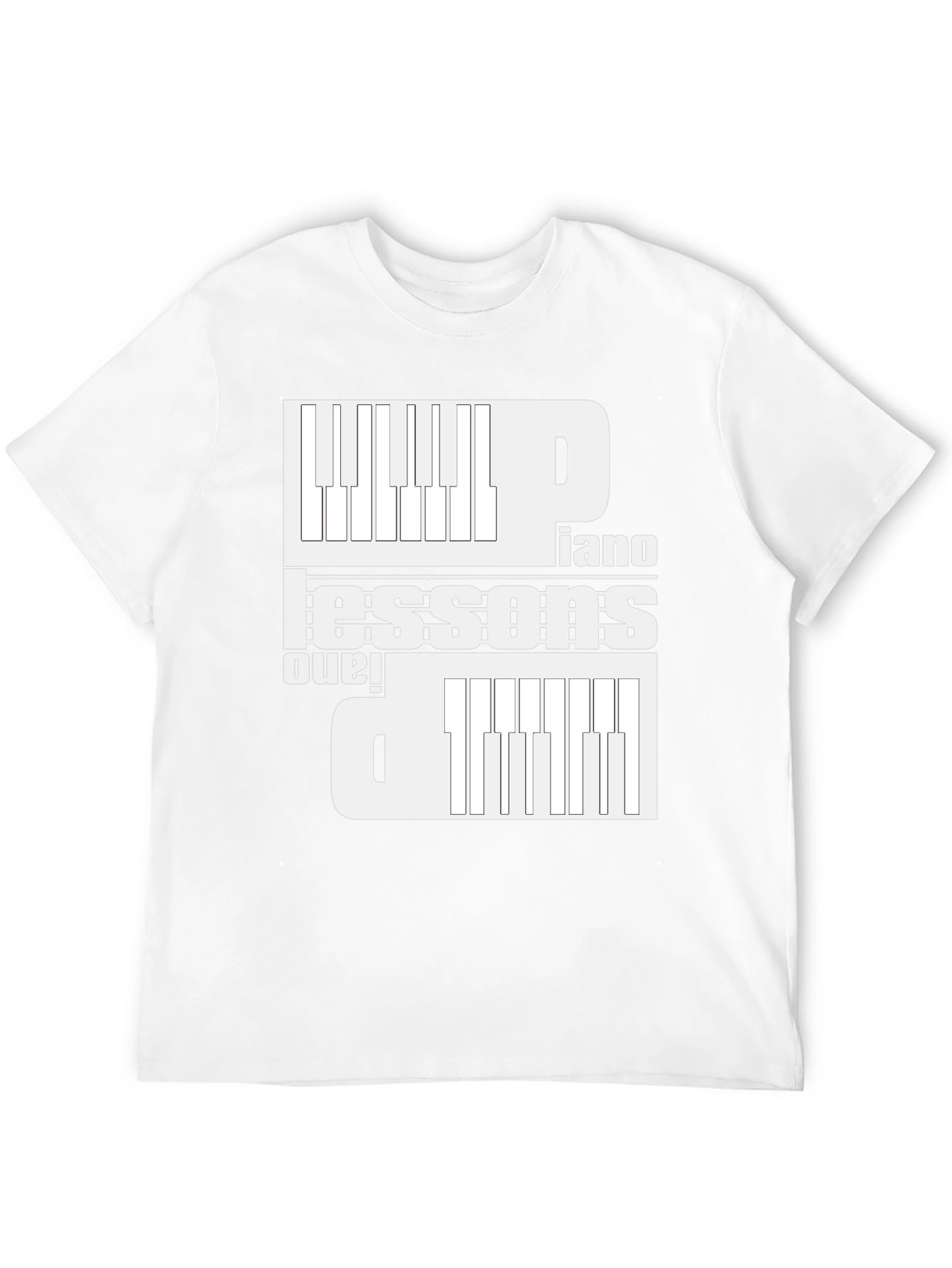 Piano Lessons Graphic T-Shirt - Black Cotton Tee