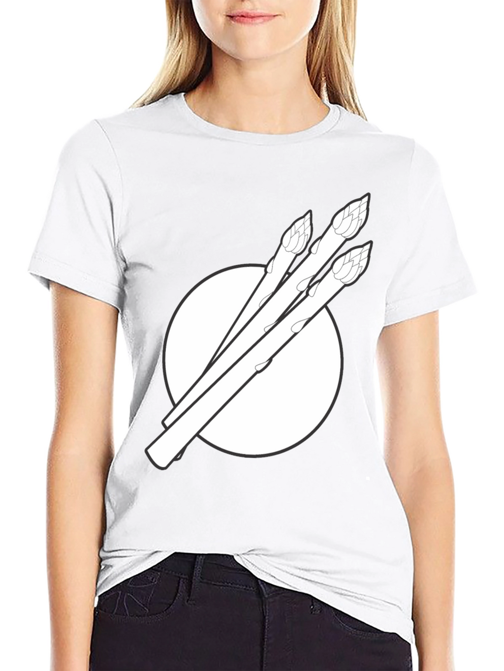 Asparagus Graphic Tee - Black Cotton T-Shirt