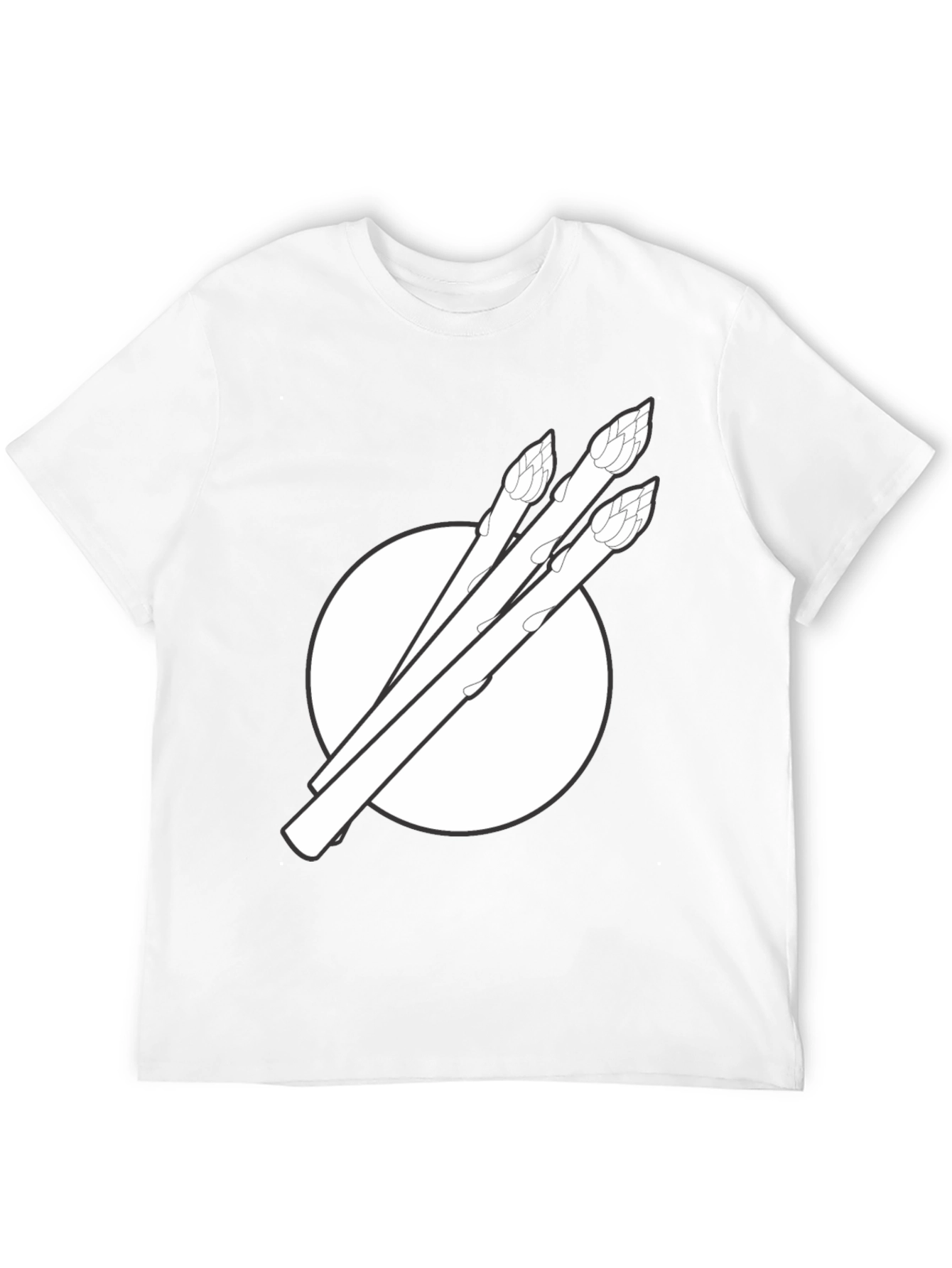 Asparagus Graphic Tee - Black Cotton T-Shirt