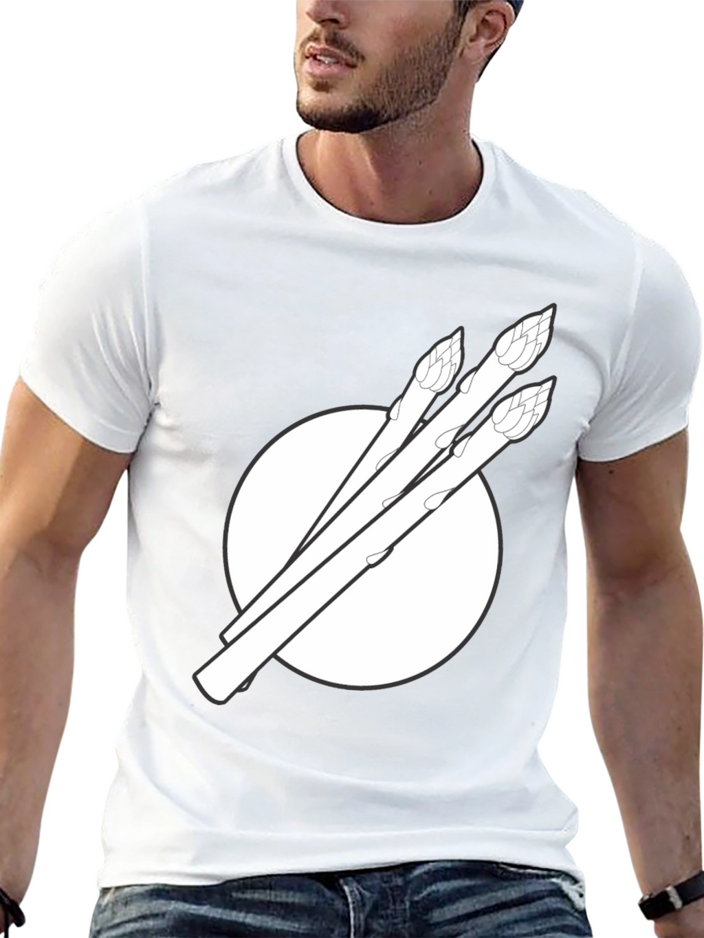 Asparagus Graphic Tee - Black Cotton T-Shirt