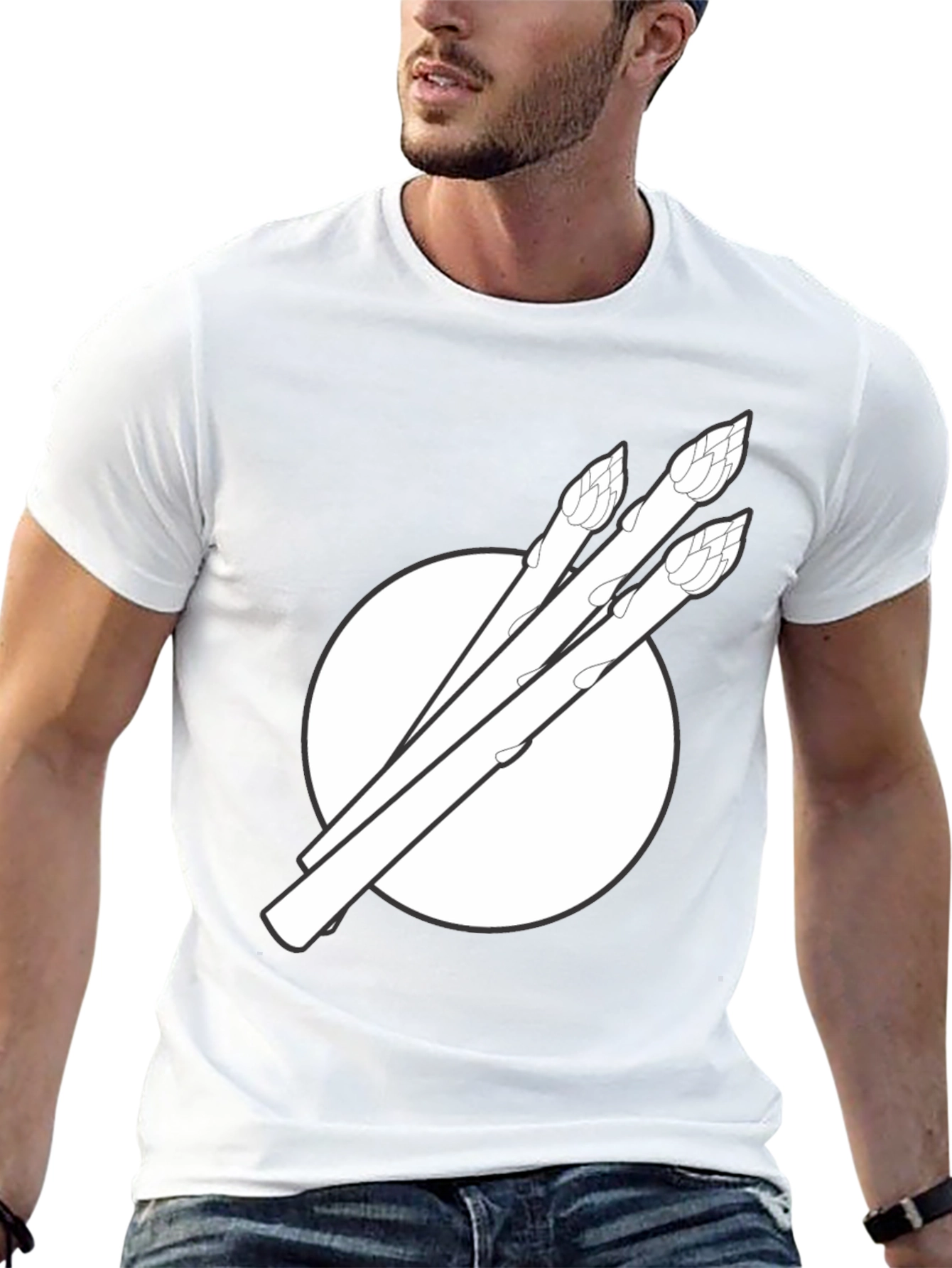 Asparagus Graphic Tee - Black Cotton T-Shirt