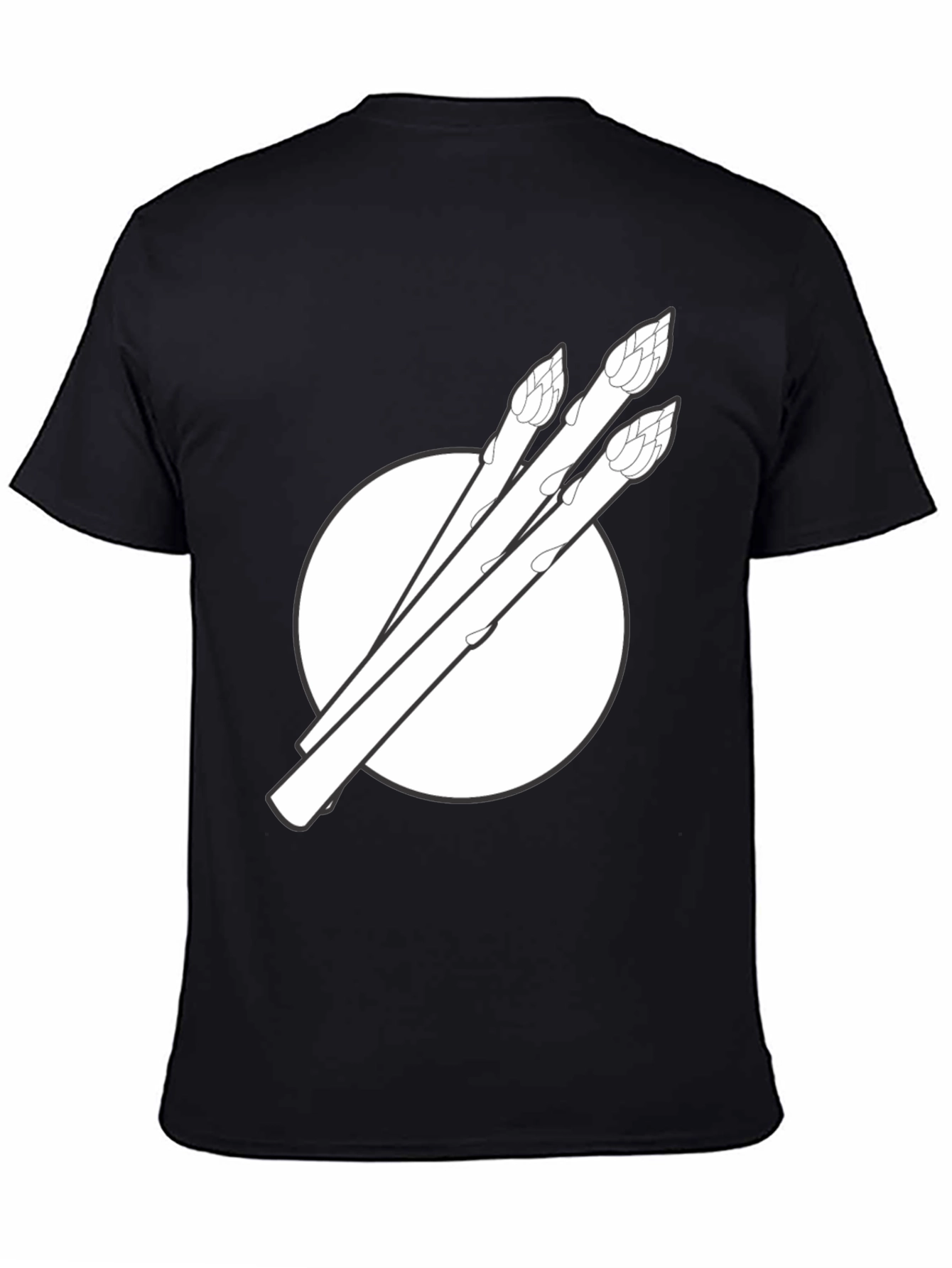 Asparagus Graphic Tee - Black Cotton T-Shirt