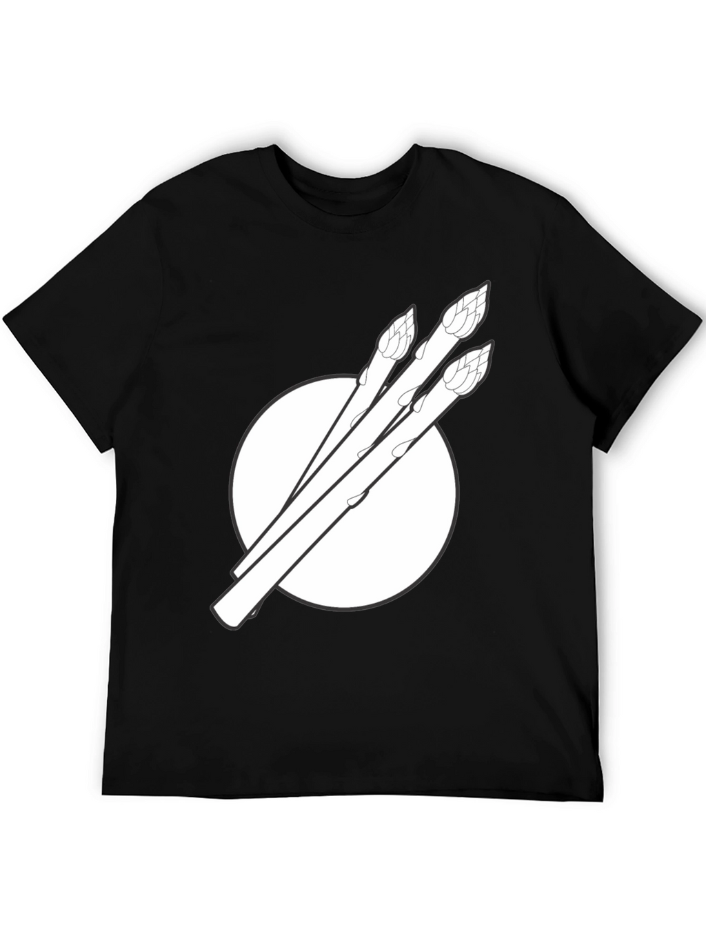 Asparagus Graphic Tee - Black Cotton T-Shirt