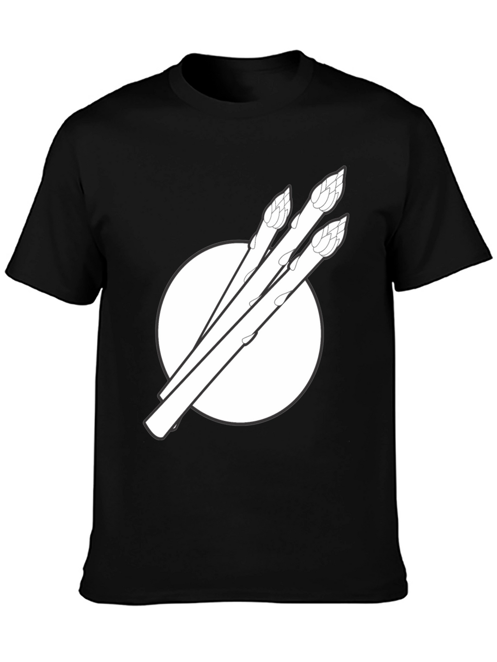 Asparagus Graphic Tee - Black Cotton T-Shirt