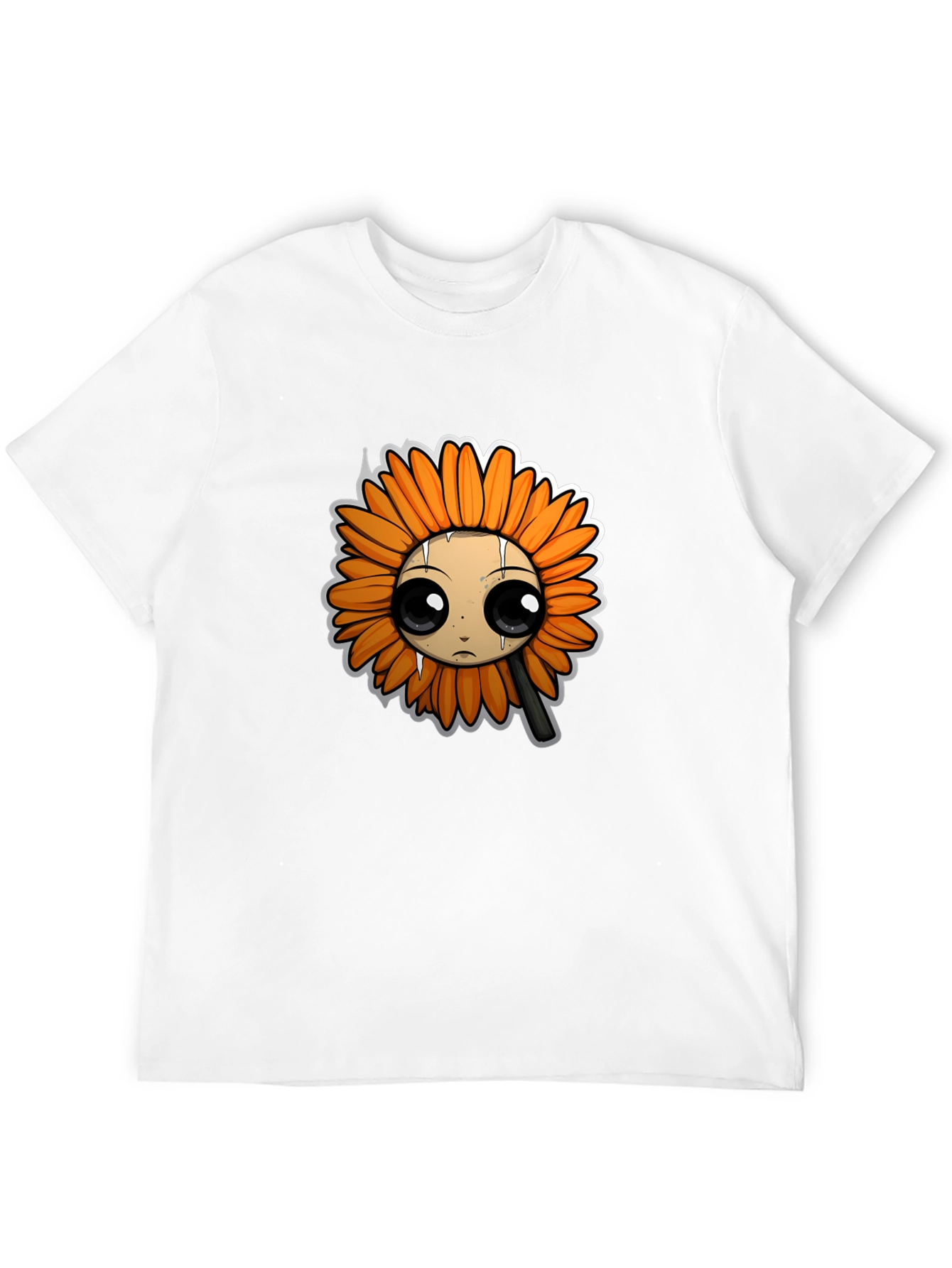 Emo Sunflower Graphic T-Shirt - Black Cotton Tee
