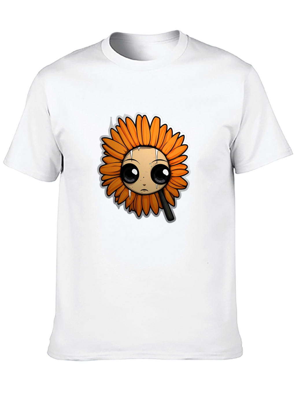 Emo Sunflower Graphic T-Shirt - Black Cotton Tee