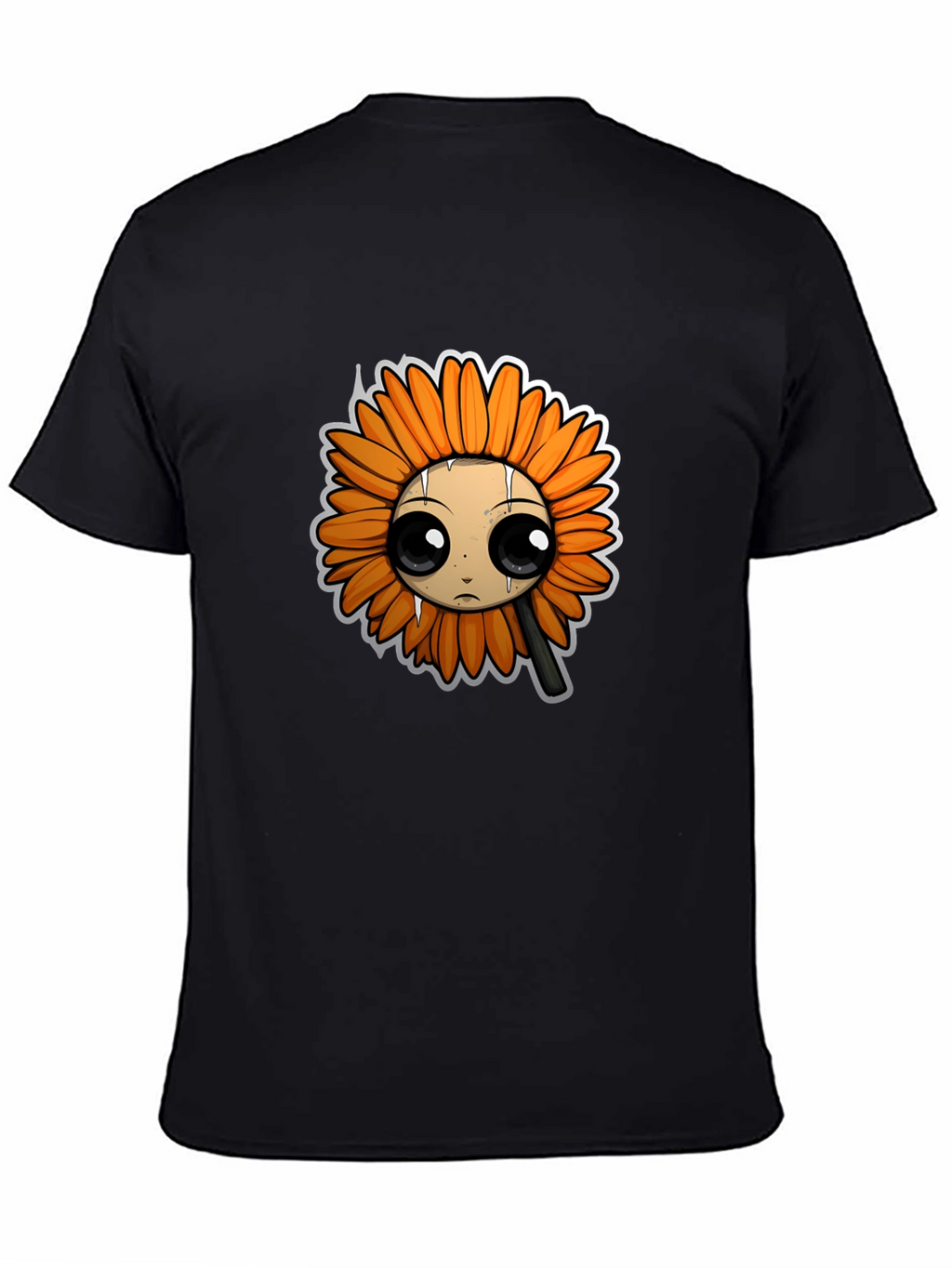 Emo Sunflower Graphic T-Shirt - Black Cotton Tee