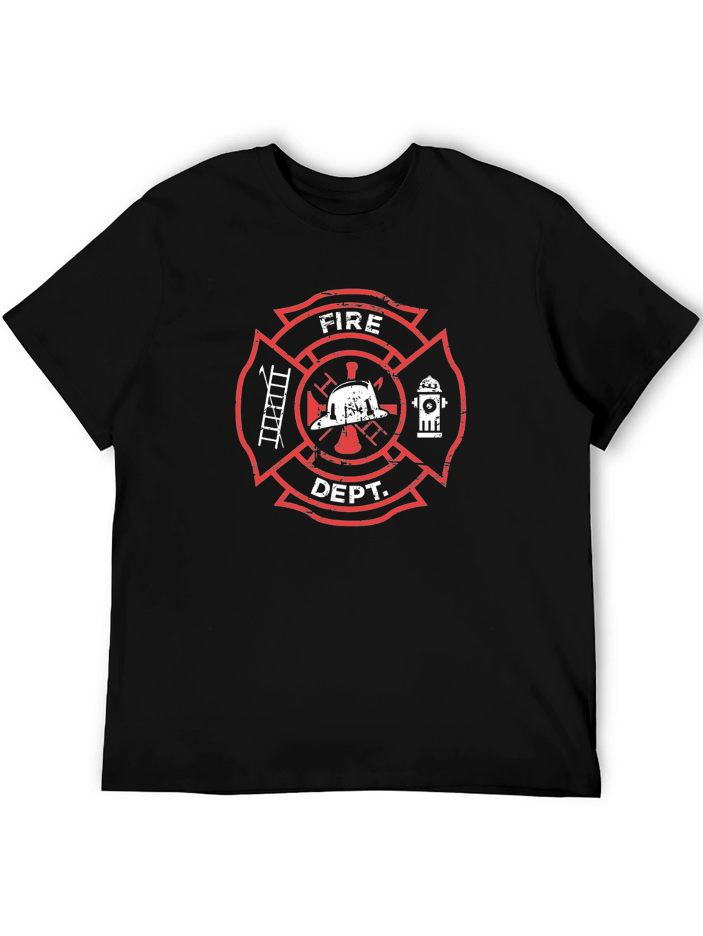 Fire Dept T-Shirt - Maltese Cross Firefighter Tee