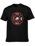 Fire Dept T-Shirt - Maltese Cross Firefighter Tee