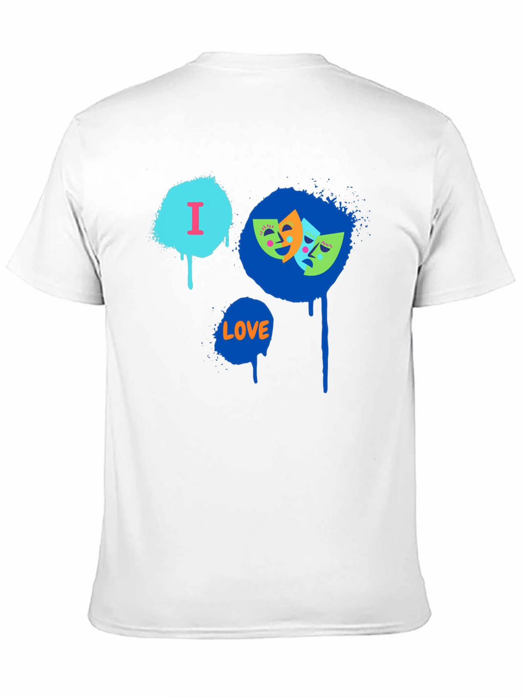 I Love Drama Masks Graphic Black T-Shirt
