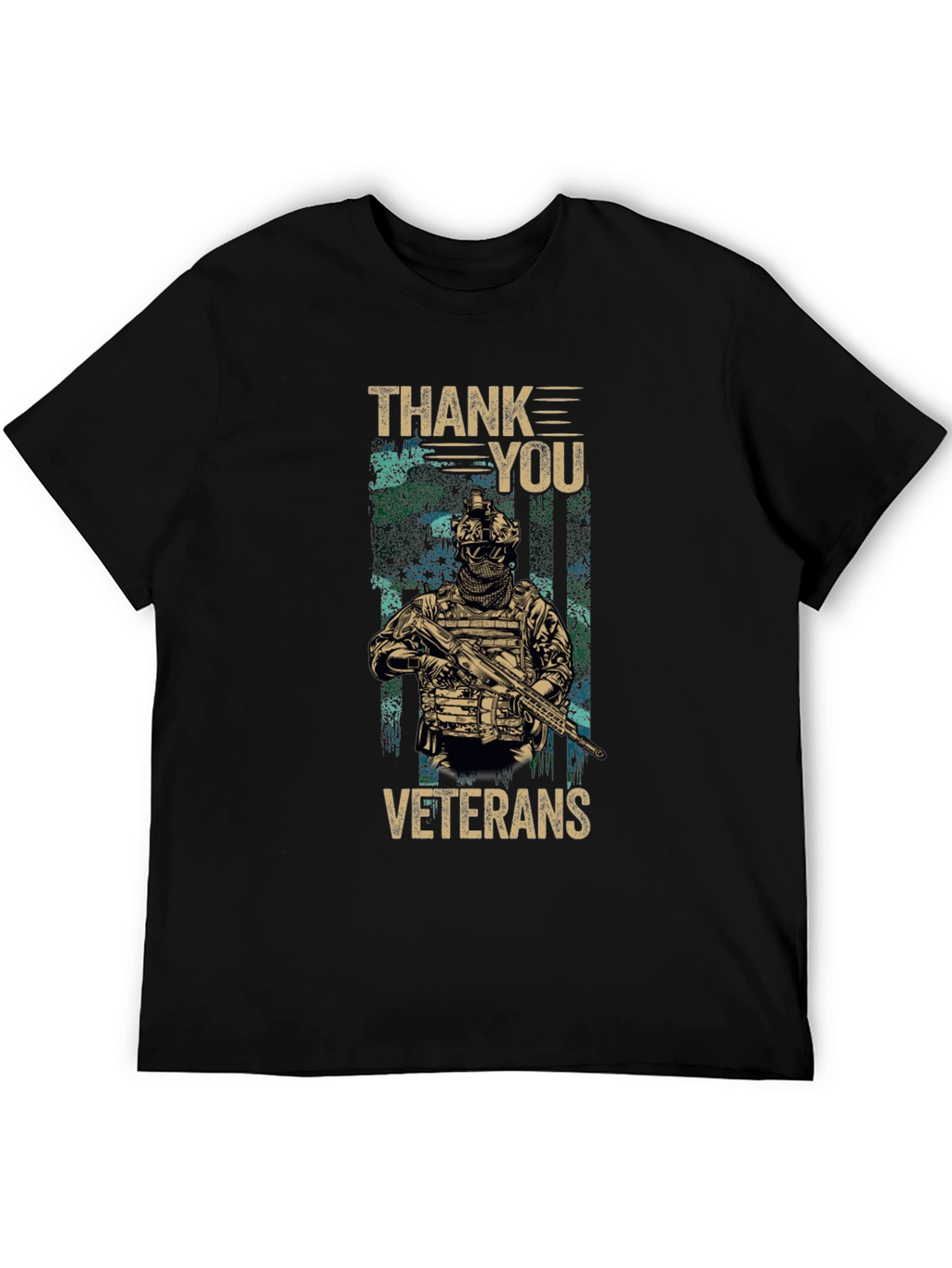 Thank You Veterans Graphic T-Shirt - Black