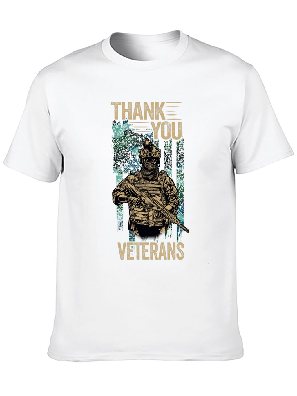Thank You Veterans Graphic T-Shirt - Black