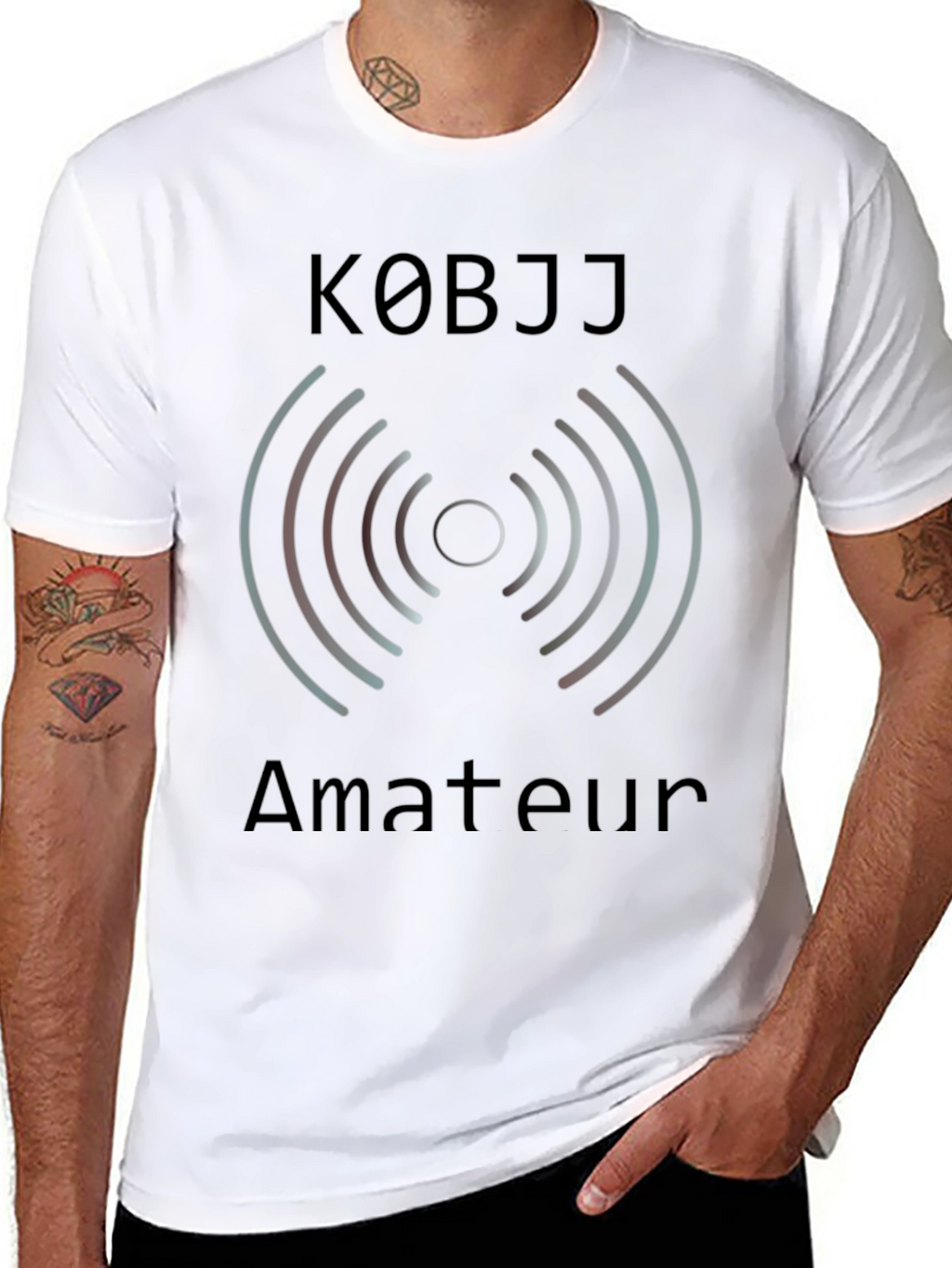 K0BJJ Amateur Radio T-Shirt - Black