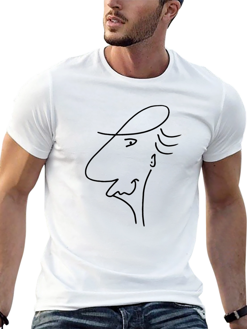 Sketch Face Graphic Black T-Shirt