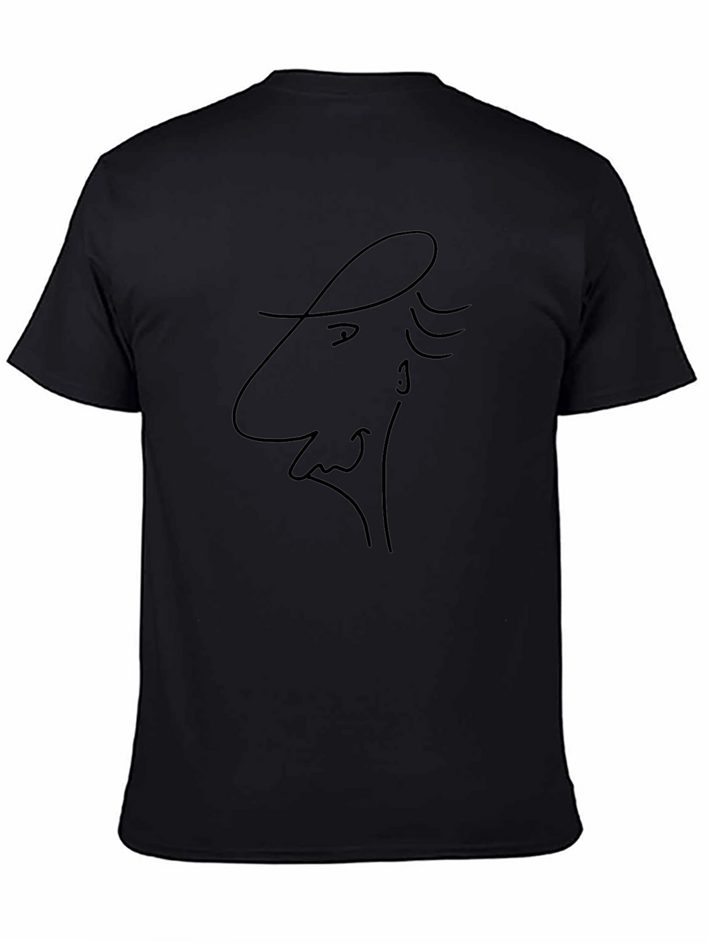 Sketch Face Graphic Black T-Shirt