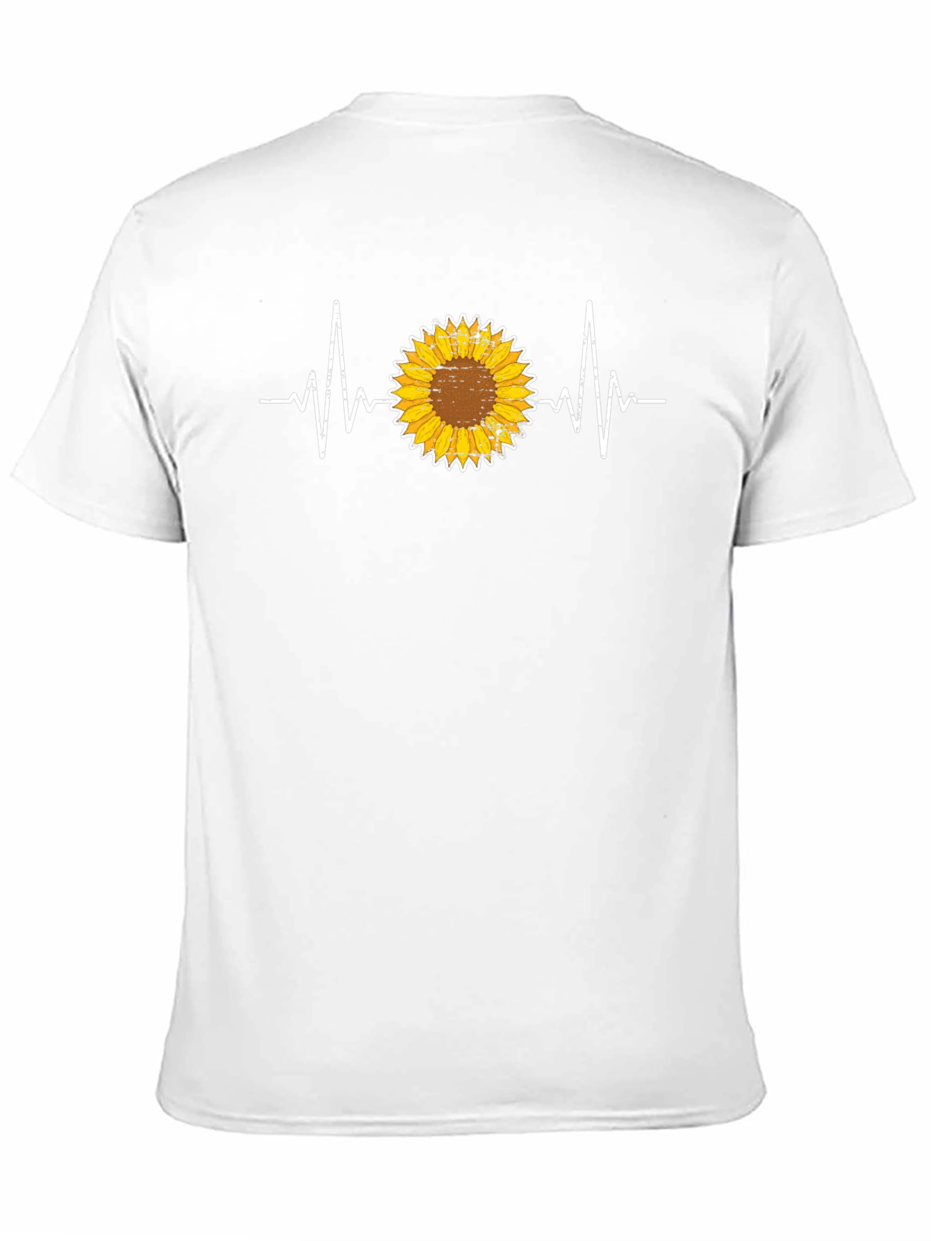 Sunflower Heartbeat Graphic Tee - Unisex Black T-Shirt