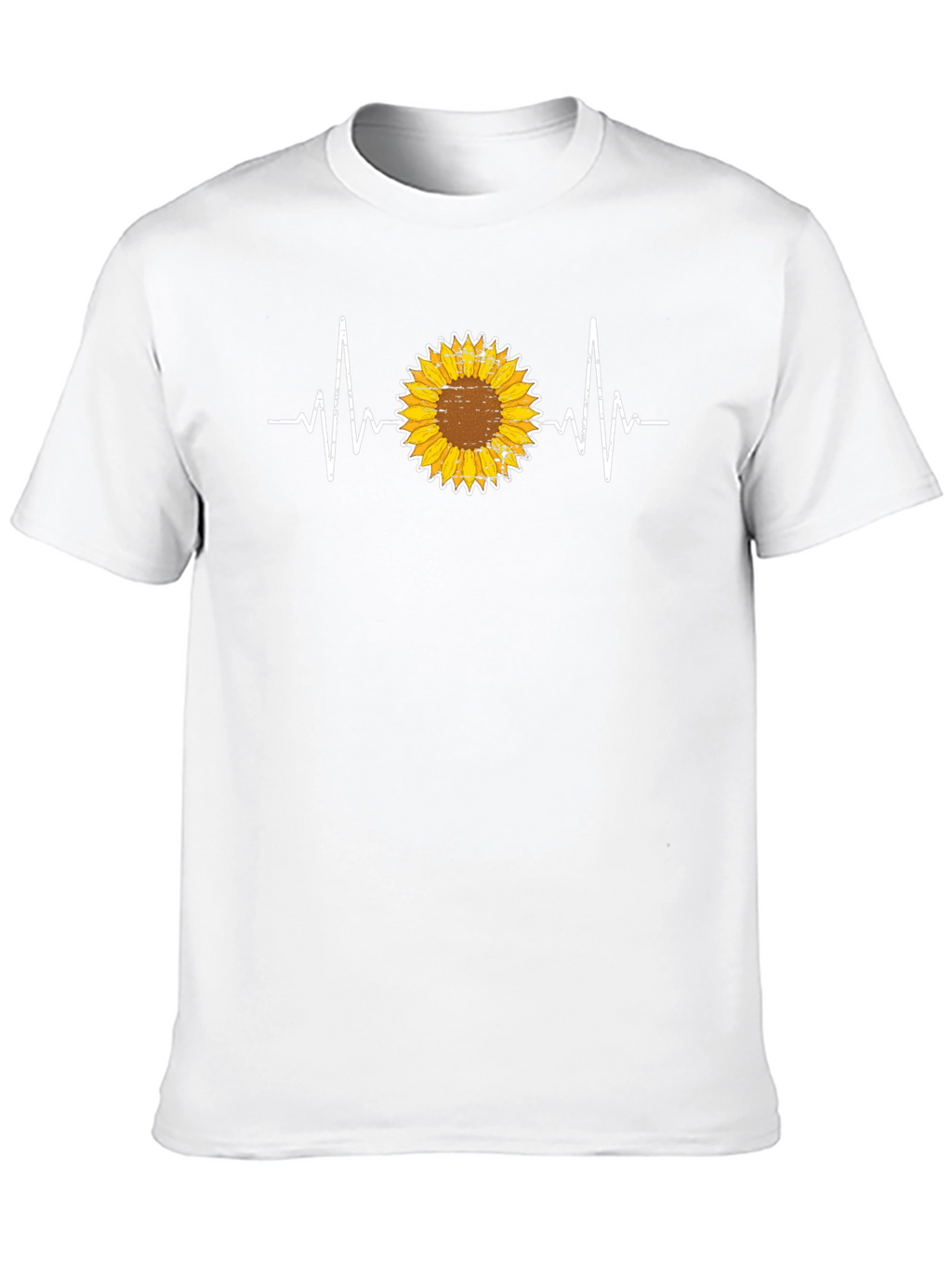 Sunflower Heartbeat Graphic Tee - Unisex Black T-Shirt