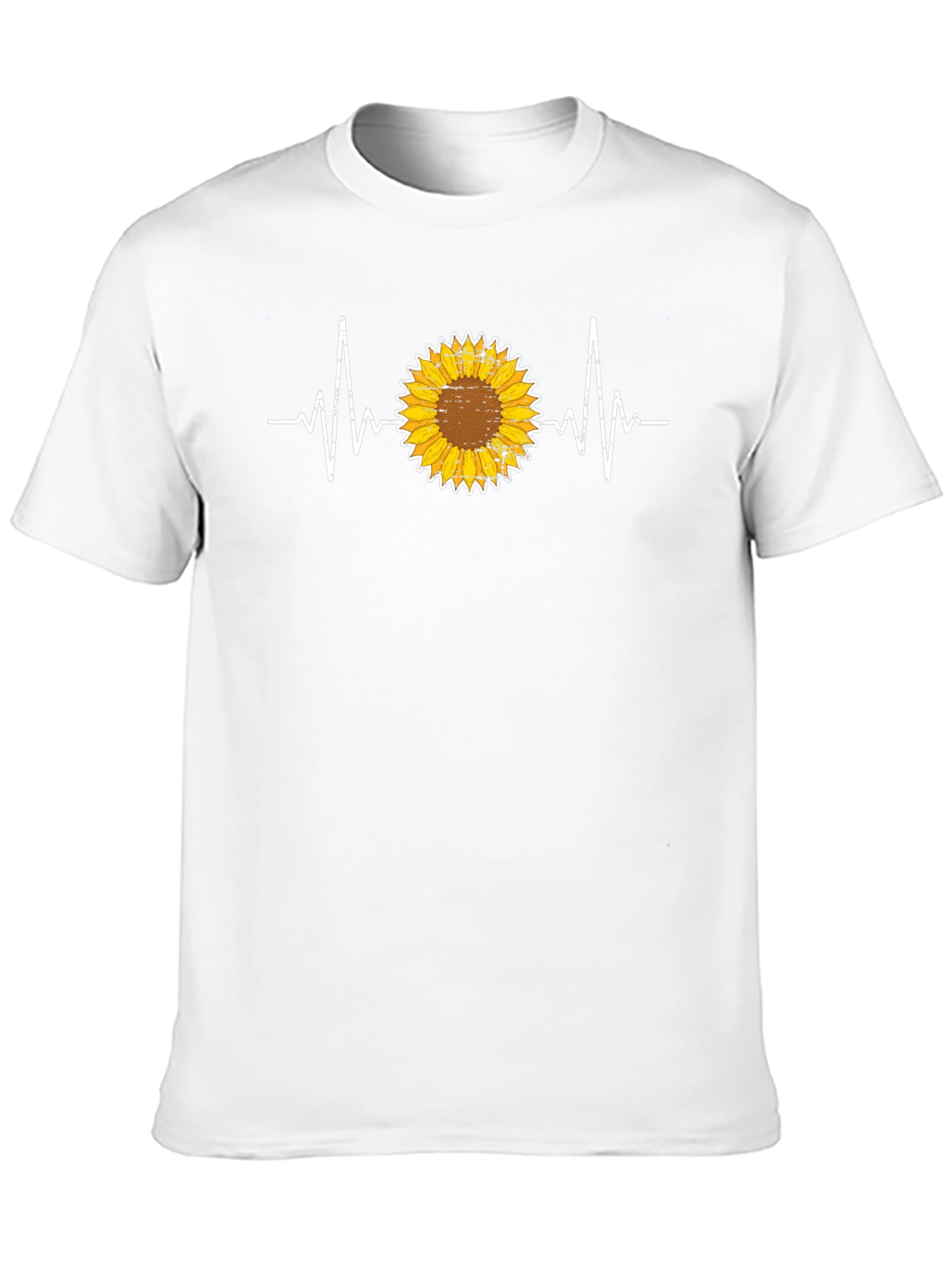 Sunflower Heartbeat Graphic Tee - Unisex Black T-Shirt