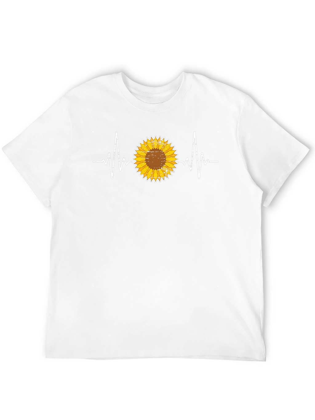 Sunflower Heartbeat Graphic Tee - Unisex Black T-Shirt
